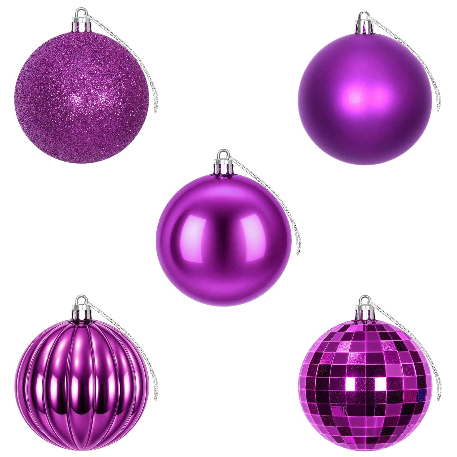 Set di Palline di Natale 50 pz Lillà 8 cm Polistirolo