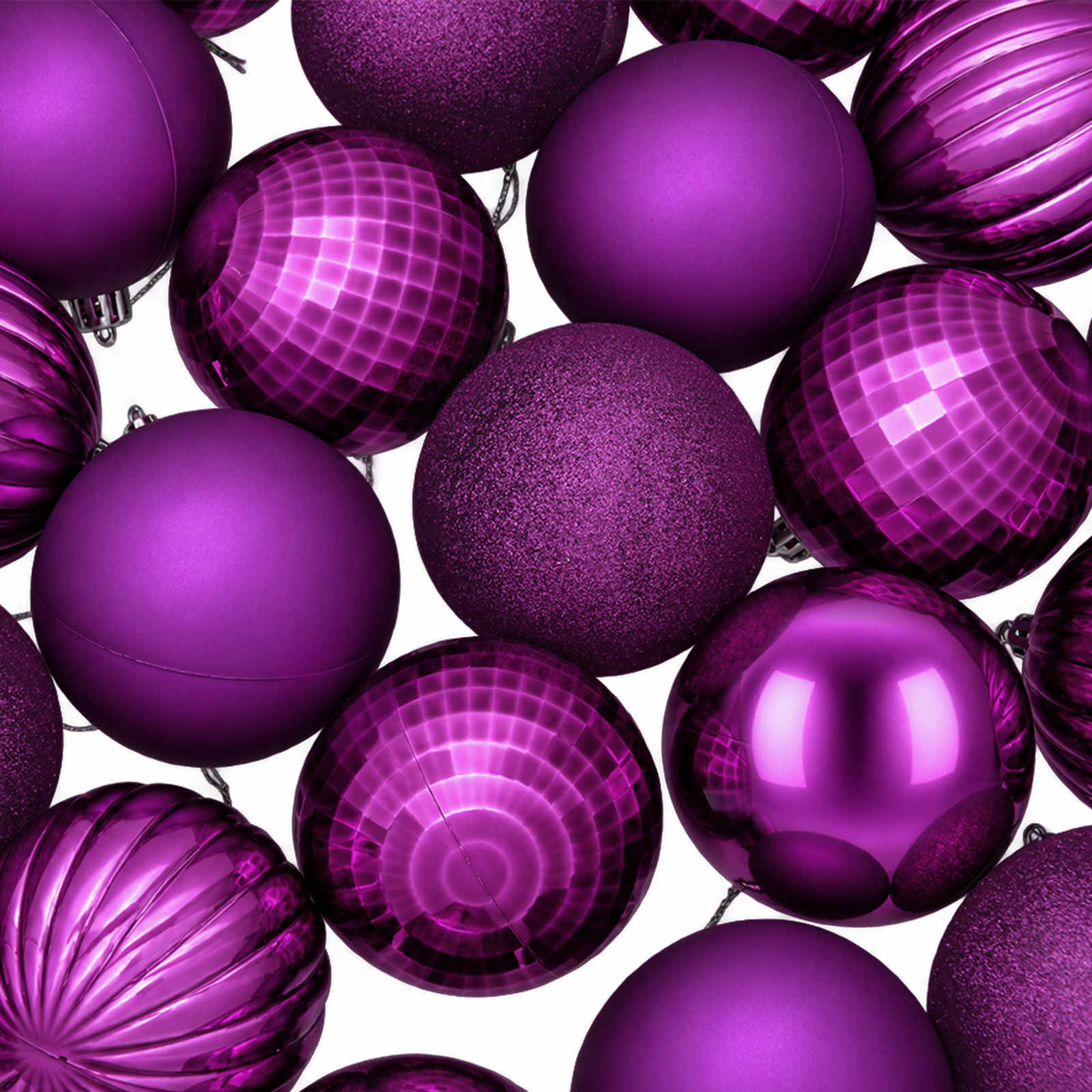 Set di Palline di Natale 50 pz Lillà 8 cm Polistirolo