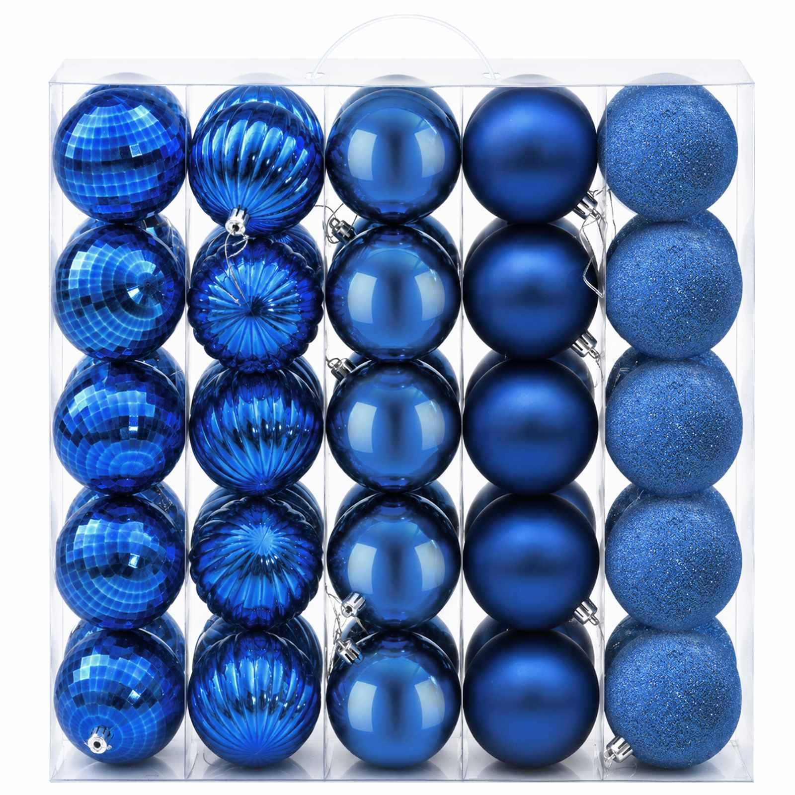 Set di Palline di Natale 50 pz Blu 8 cm Polistirolo
