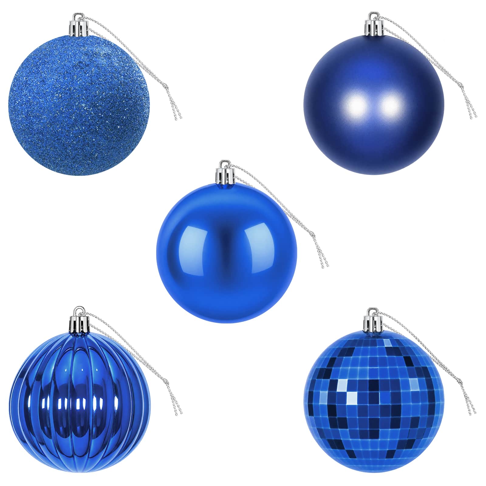 Set di Palline di Natale 50 pz Blu 8 cm Polistirolo