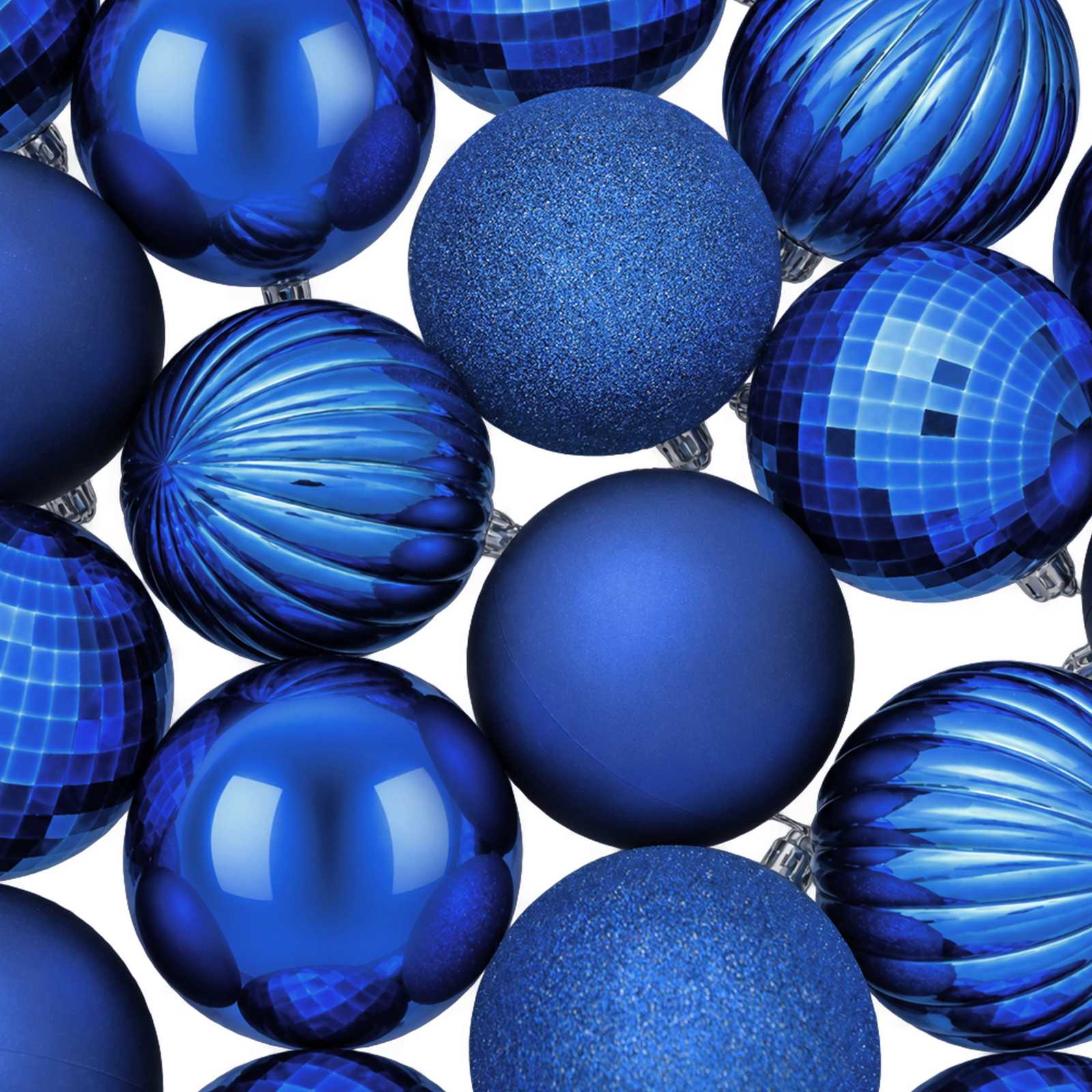 Set di Palline di Natale 50 pz Blu 8 cm Polistirolo
