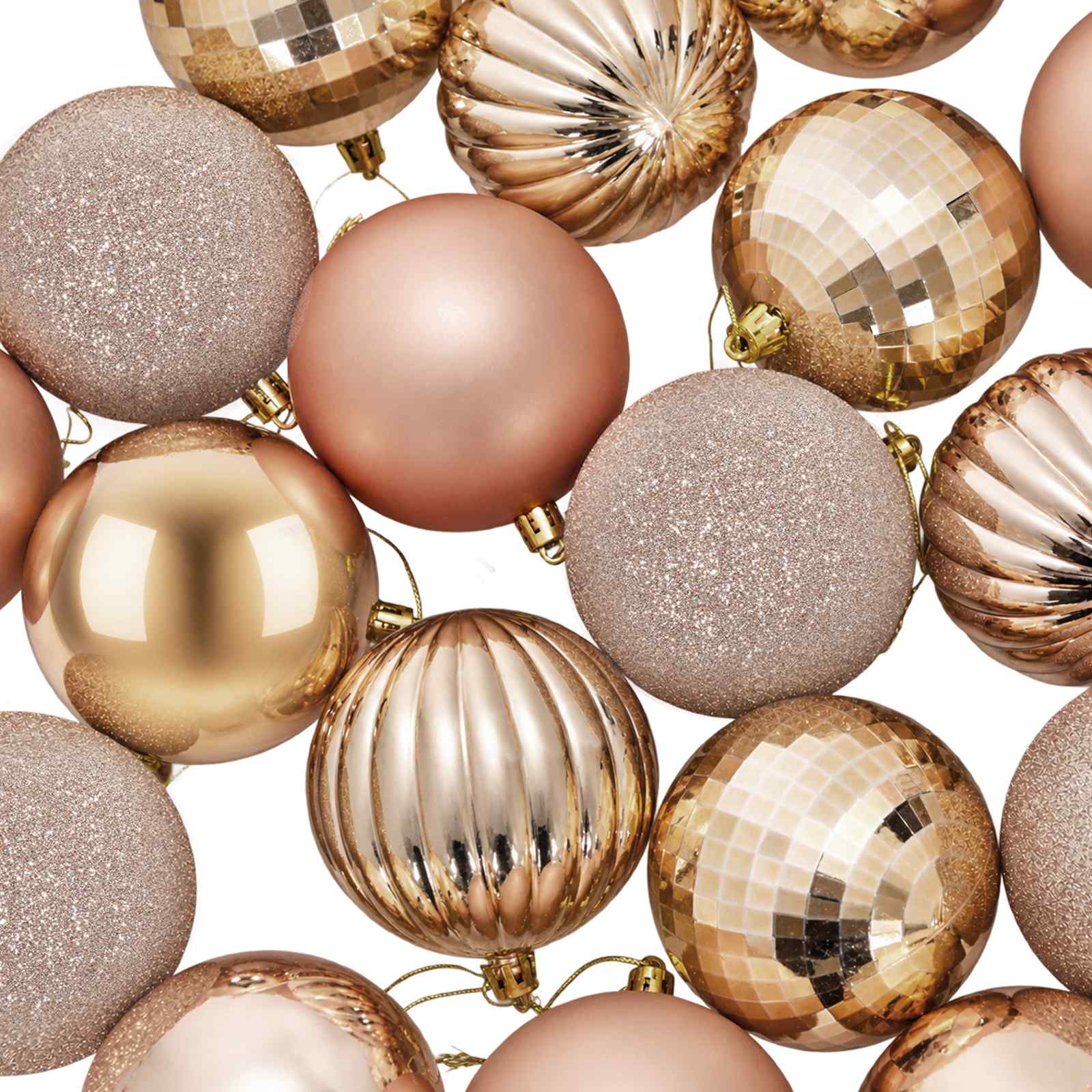 Set di Palline di Natale 50 pz Oro rosa 8 cm Polistirolo