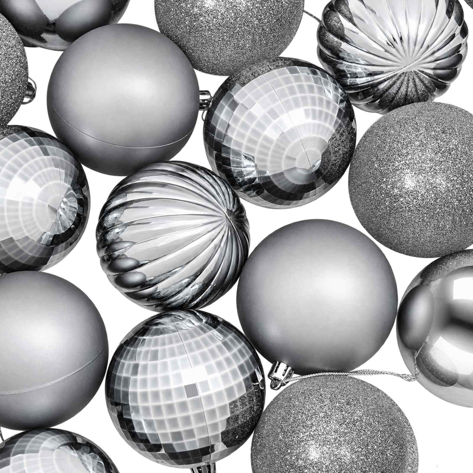 Set di Palline di Natale 50 pz Grigio 8 cm Polistirolo