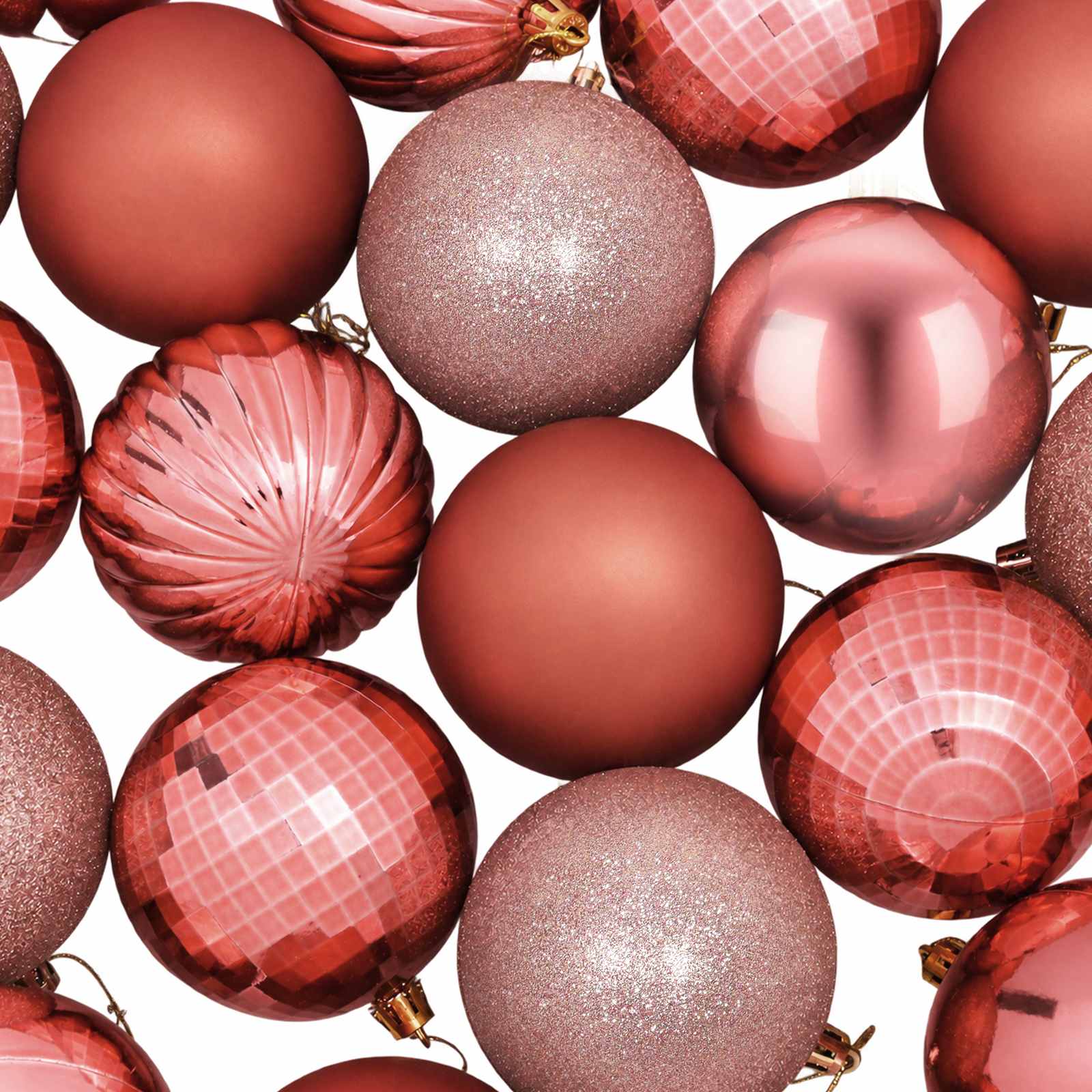 Set di Palline di Natale 50 pz Rosa e rosé 8 cm Polistirolo