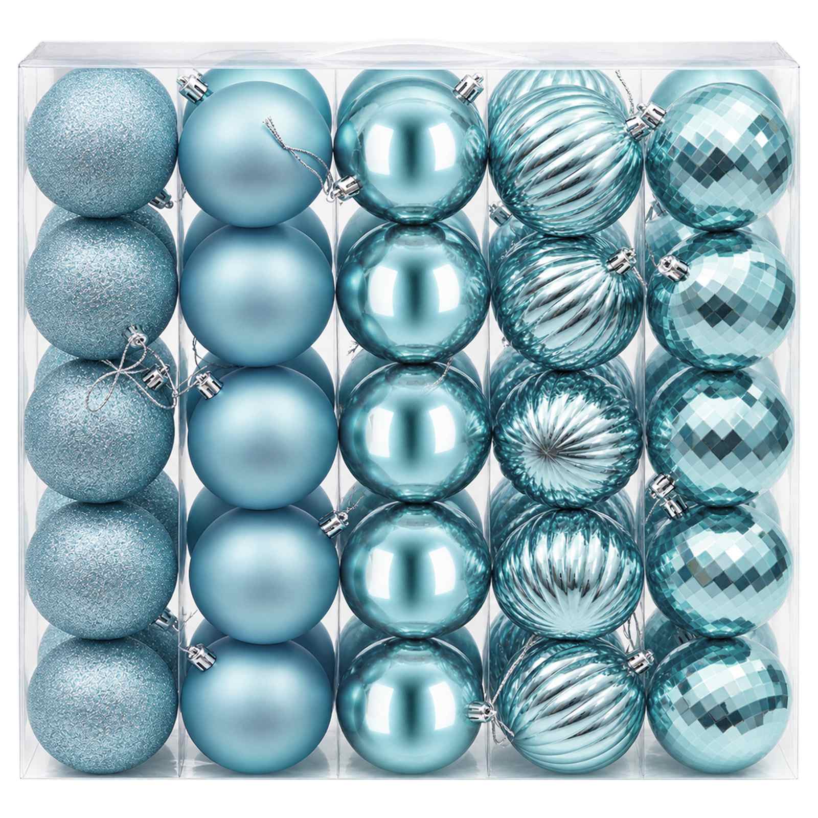 Set di Palline di Natale 50 pz Turchese 8 cm Polistirolo