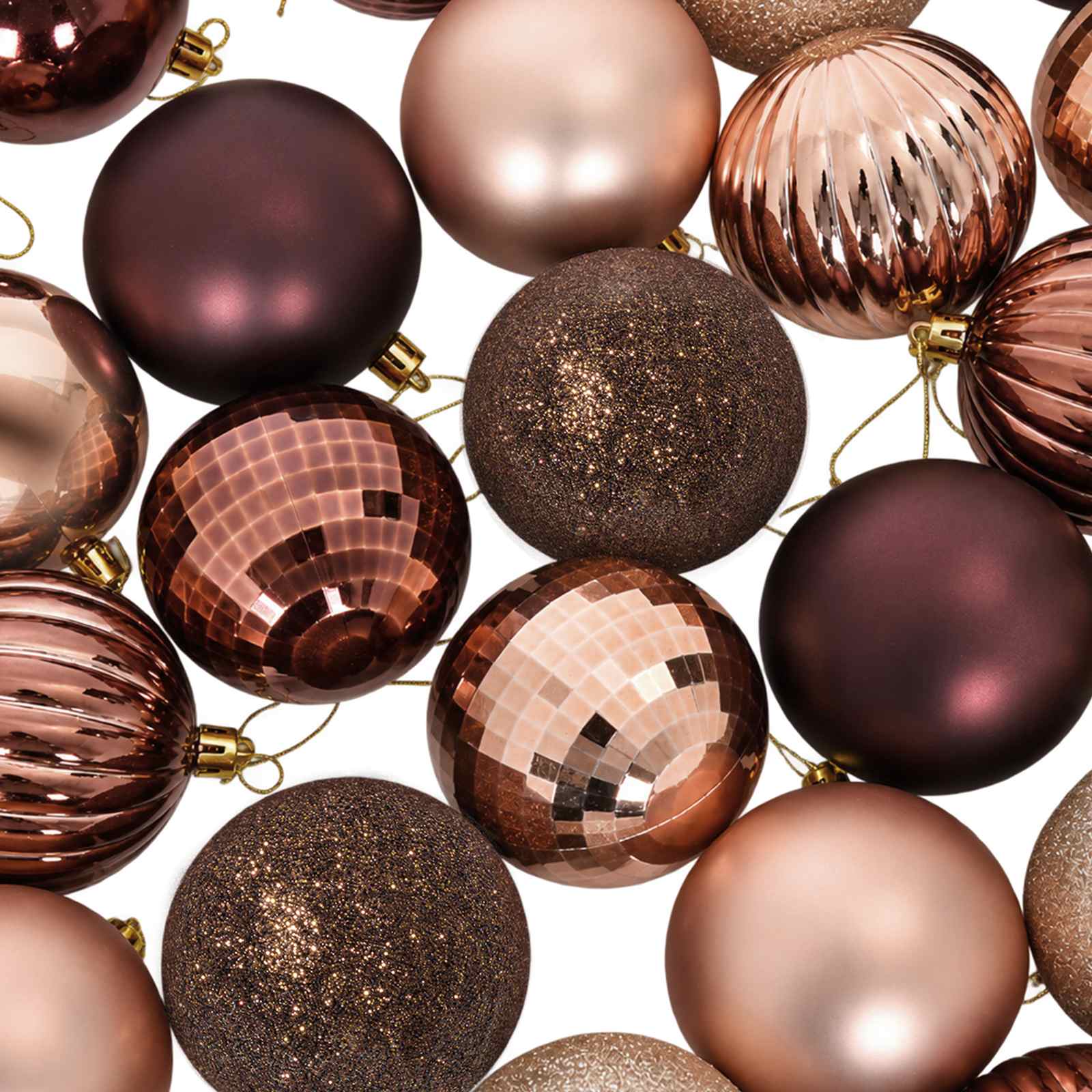 Set di Palline di Natale 50 pz Champagne e marrone 8 cm