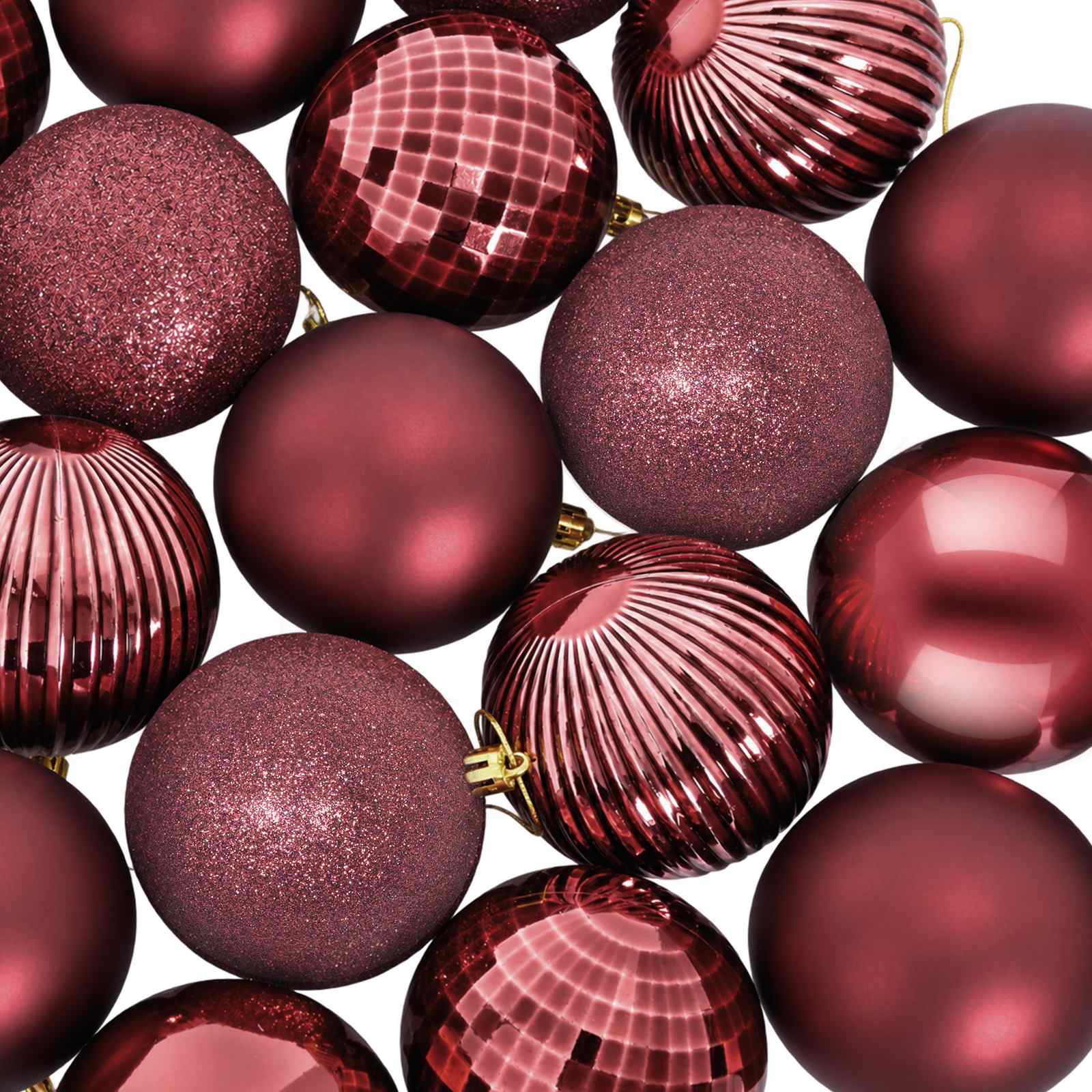 Set di Palline di Natale 50 pz Rosso Vino 8 cm Polistirolo