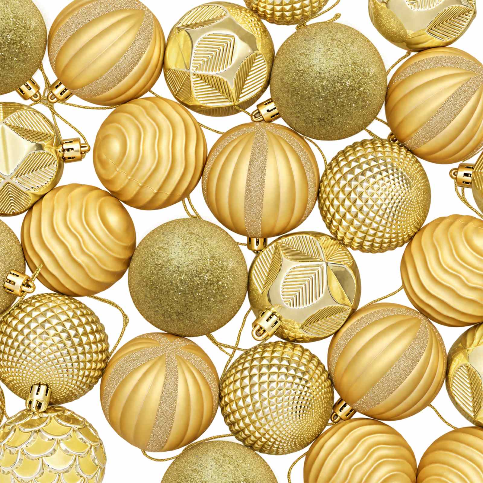 Set di Palline di Natale 36 pz Oro 6 cm Polistirolo