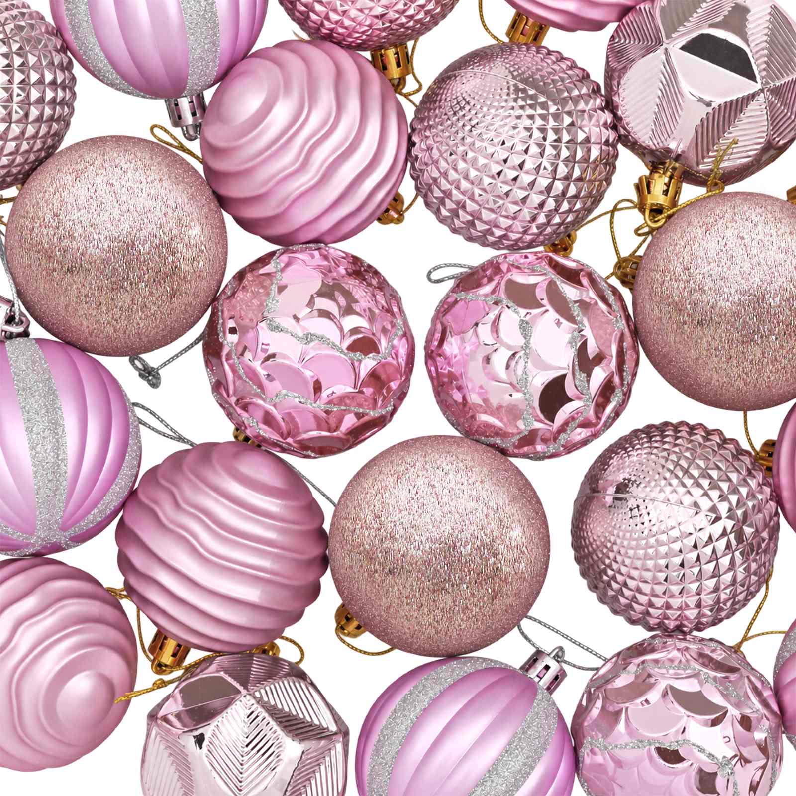 Set di Palline di Natale 36 pz Rosa 6 cm Polistirolo