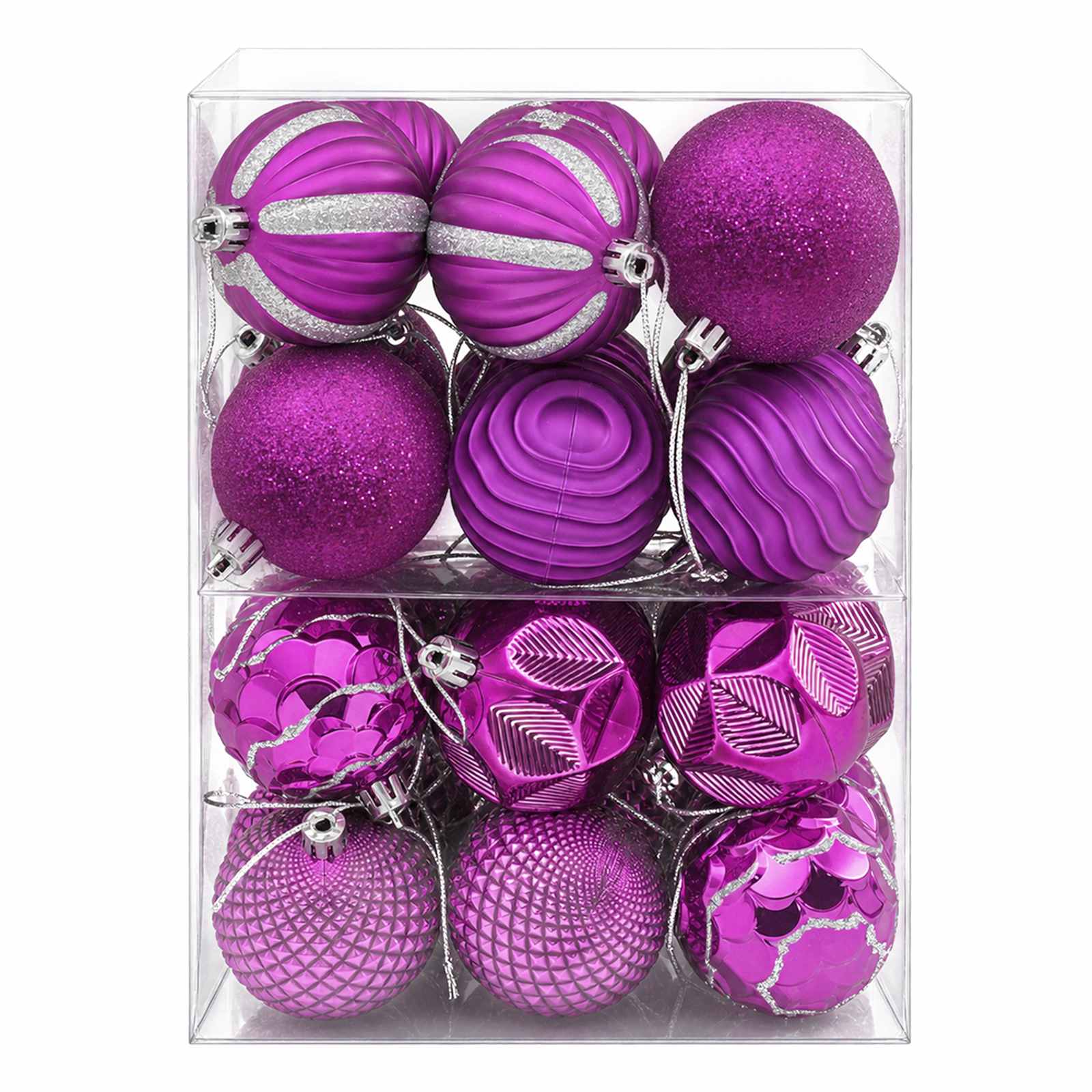 Set di Palline di Natale 36 pz Lillà 6 cm Polistirolo