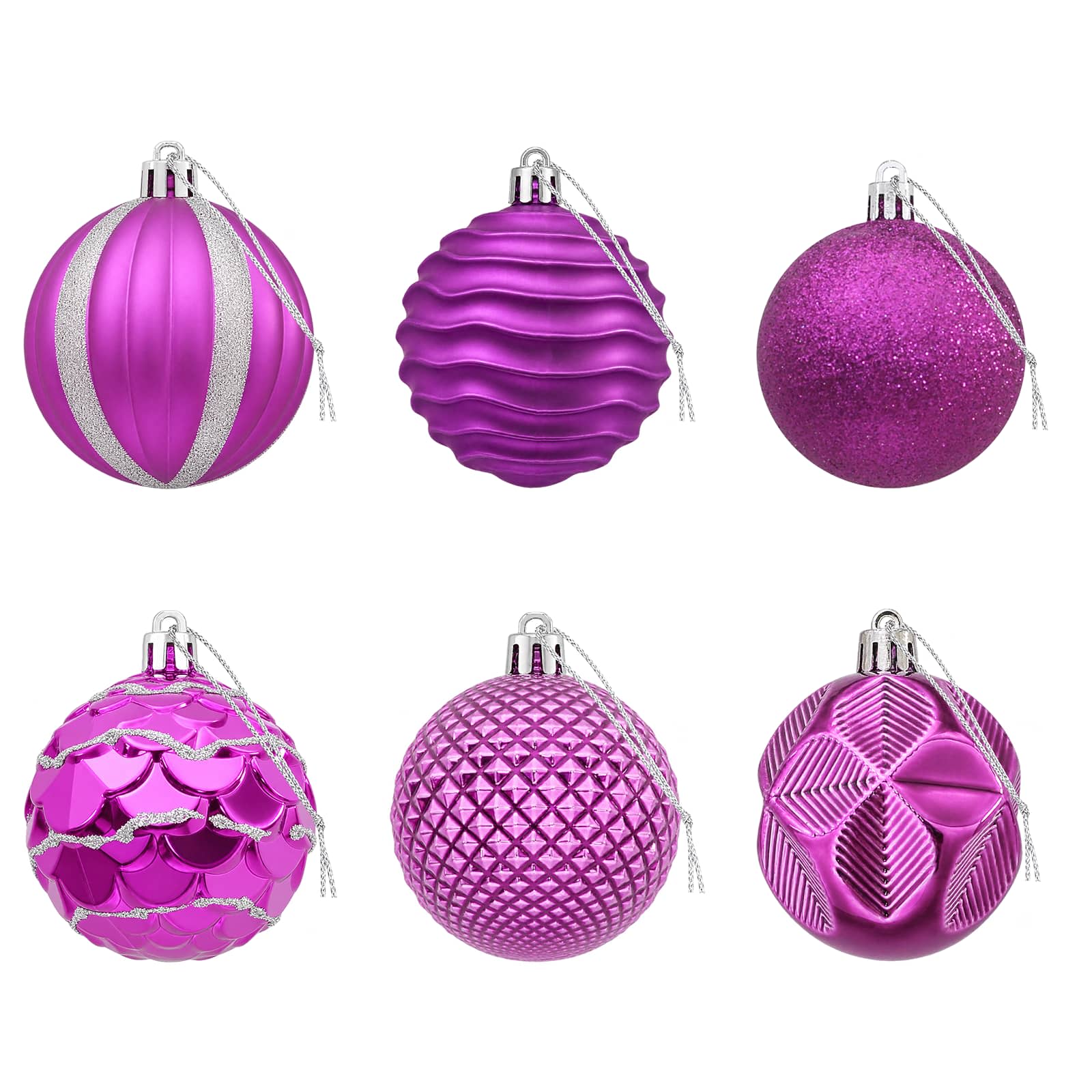 Set di Palline di Natale 36 pz Lillà 6 cm Polistirolo