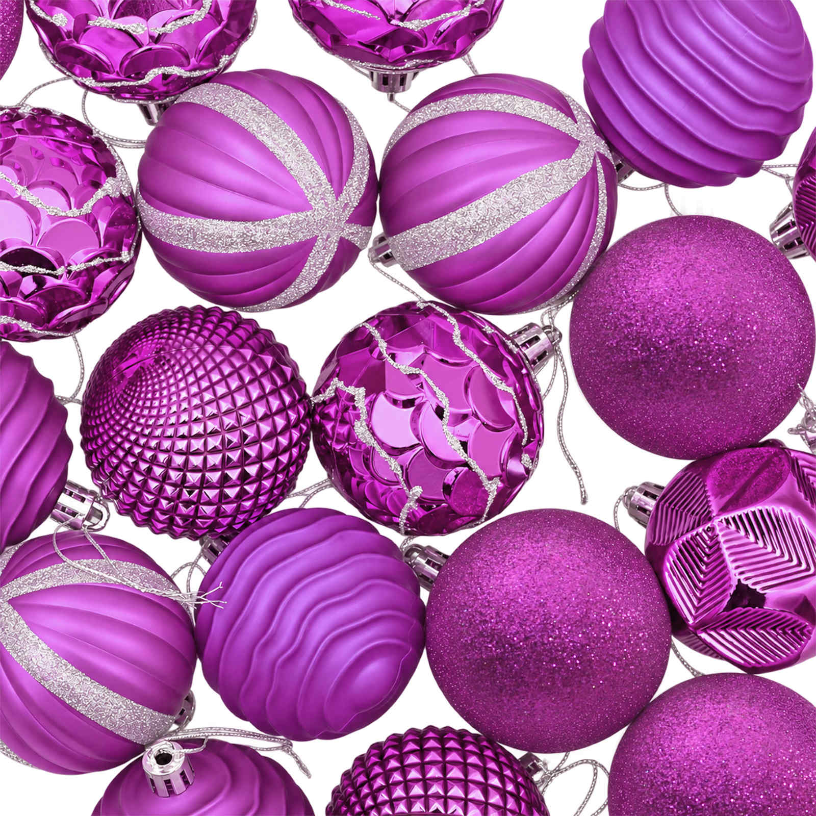 Set di Palline di Natale 36 pz Lillà 6 cm Polistirolo