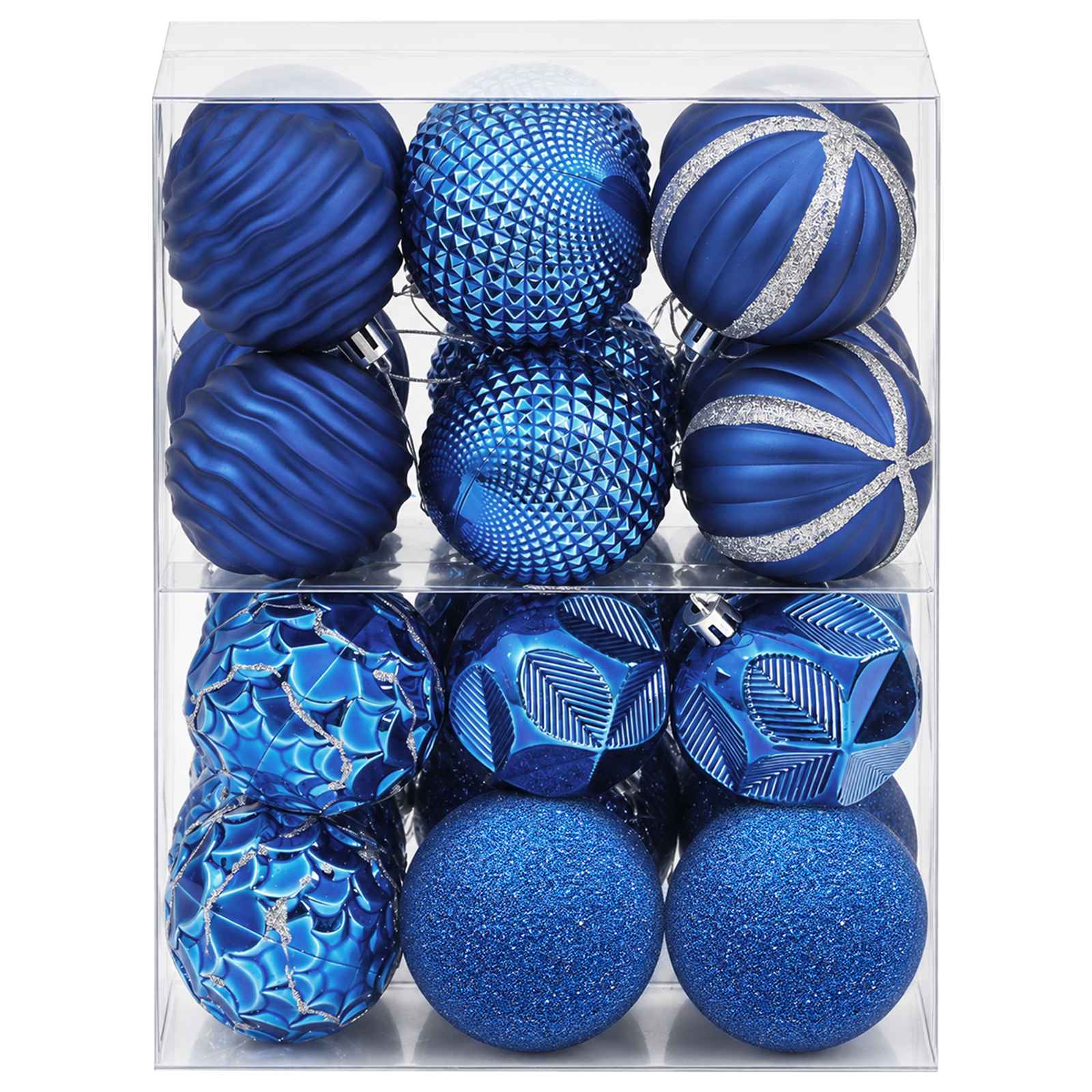 Set di Palline di Natale 36 pz Blu 6 cm Polistirolo