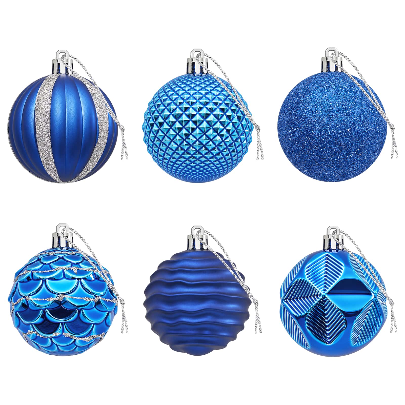 Set di Palline di Natale 36 pz Blu 6 cm Polistirolo