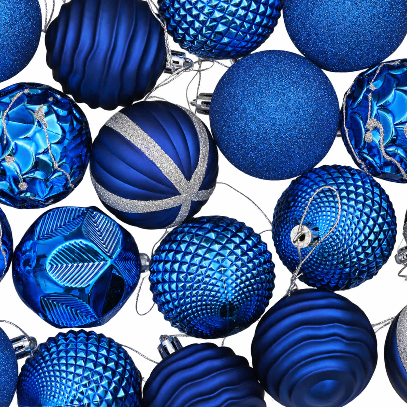 Set di Palline di Natale 36 pz Blu 6 cm Polistirolo