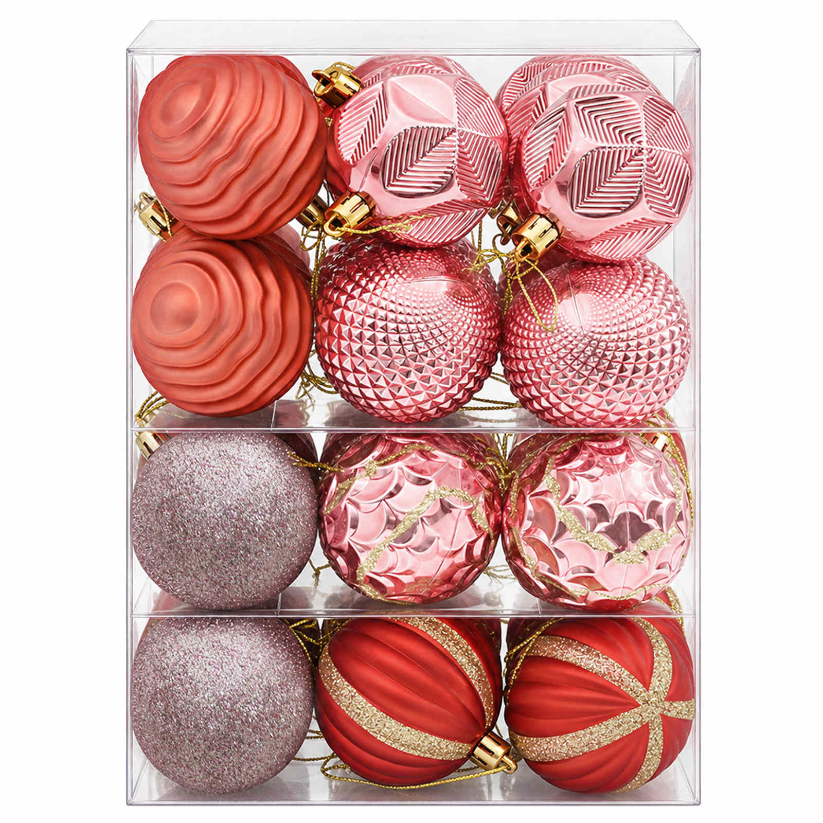Set di Palline di Natale 36 pz Rosa e rosé 6 cm Polistirolo