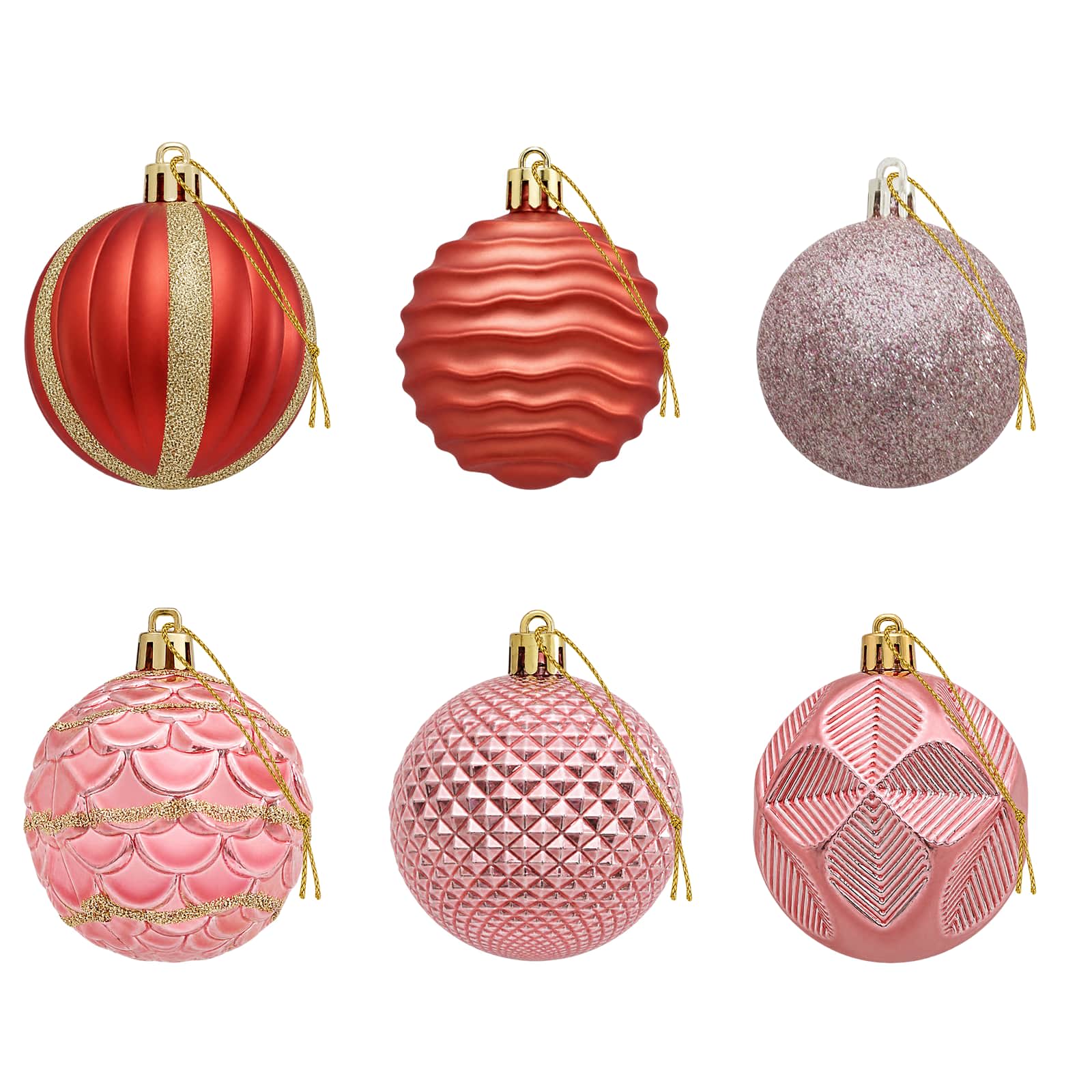 Set di Palline di Natale 36 pz Rosa e rosé 6 cm Polistirolo