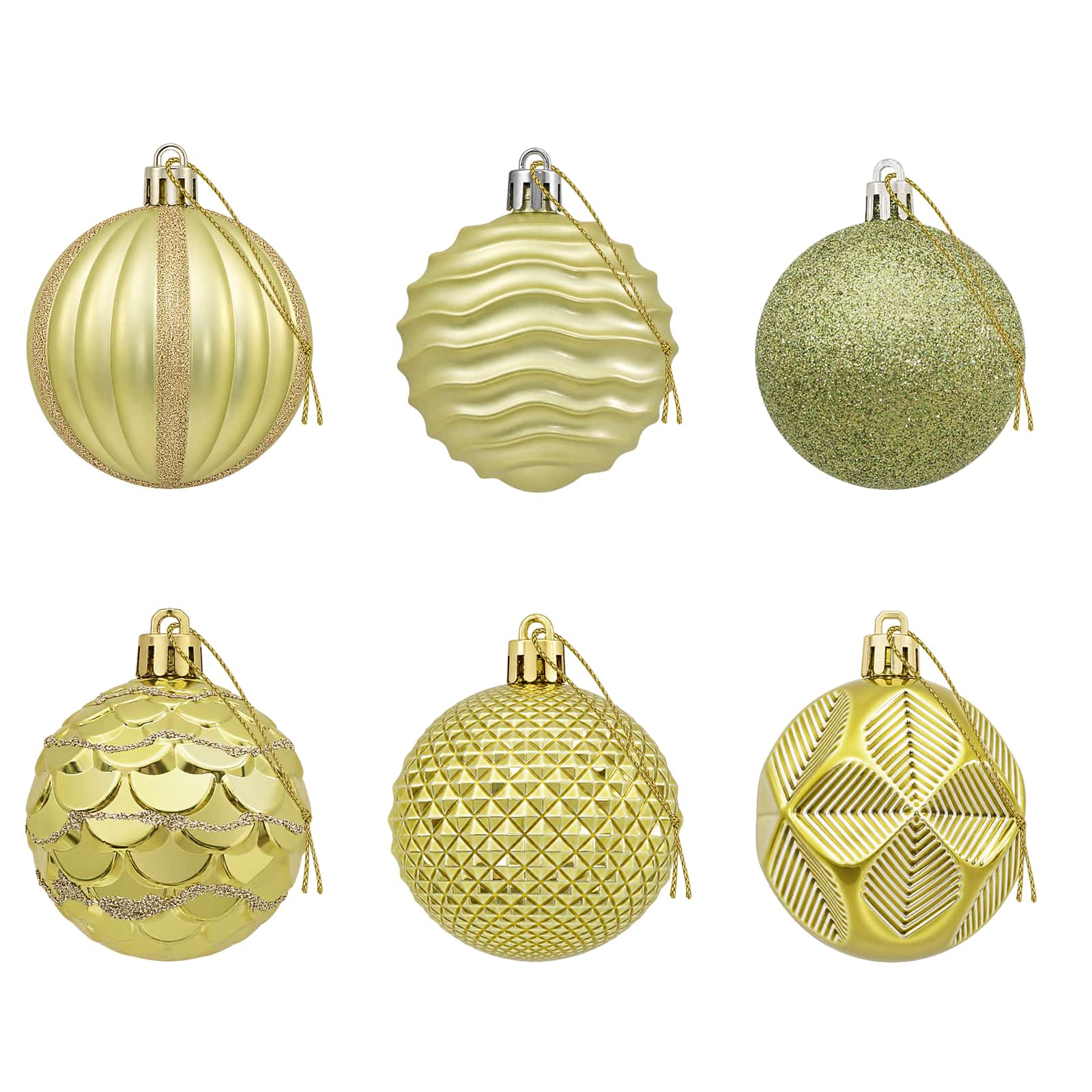 Set di Palline di Natale 36 pz Verde chiaro 6 cm Polistirolo