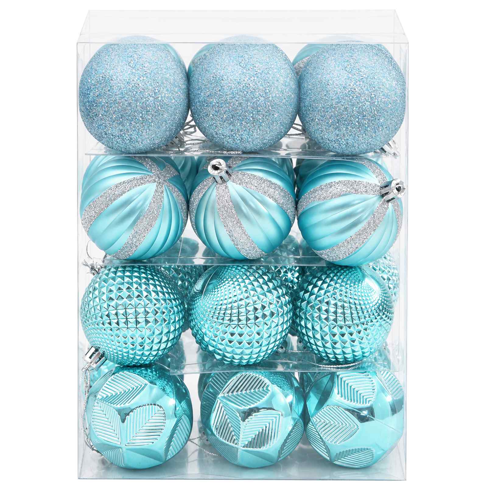 Set di Palline di Natale 36 pz Turchese 6 cm Polistirolo