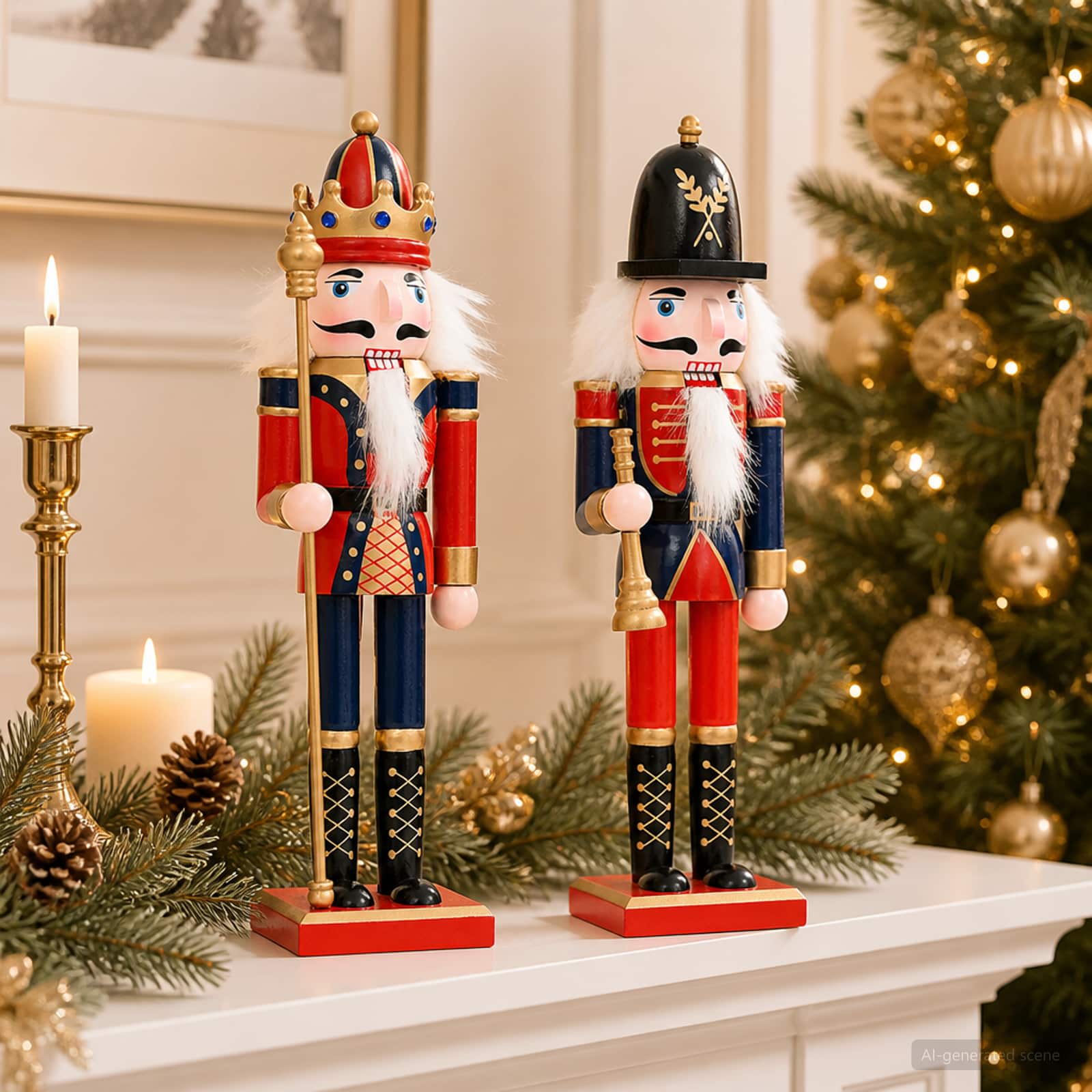 Schiaccianoci di Natale TURKU 2 pz Rosso e Nero 30 cm