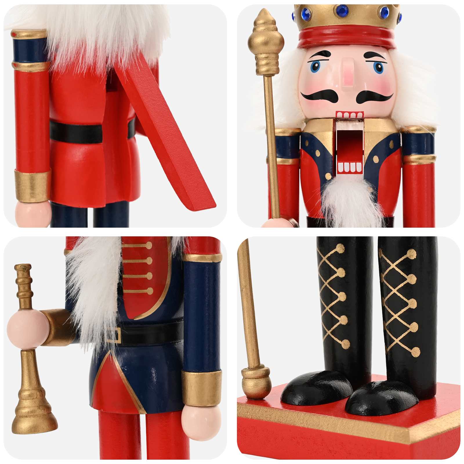 Schiaccianoci di Natale TURKU 2 pz Rosso e Nero 30 cm