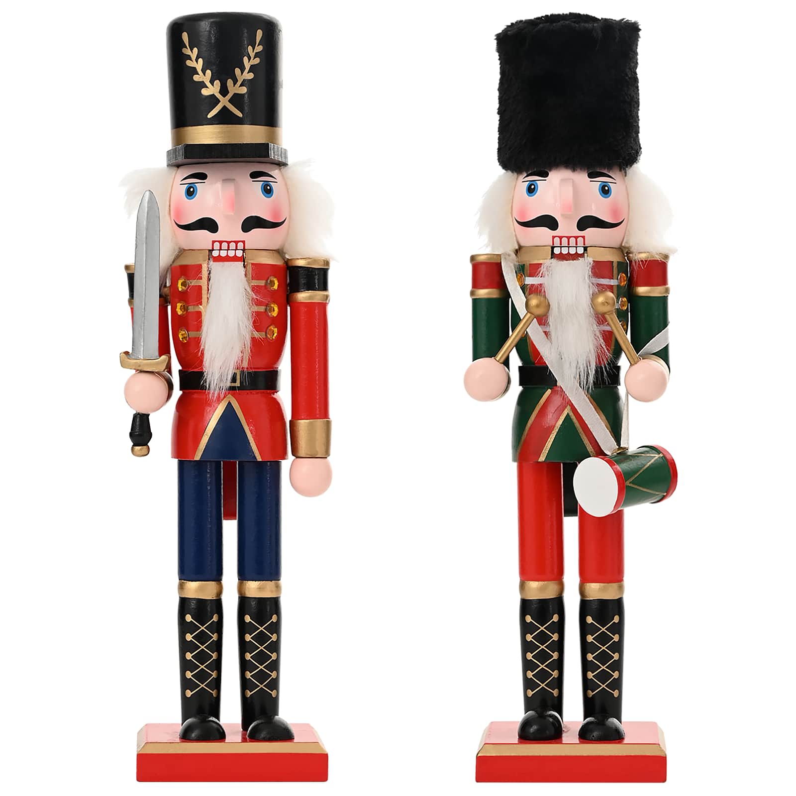 Schiaccianoci di Natale TURKU 2 pz Rosso e Nero 30 cm
