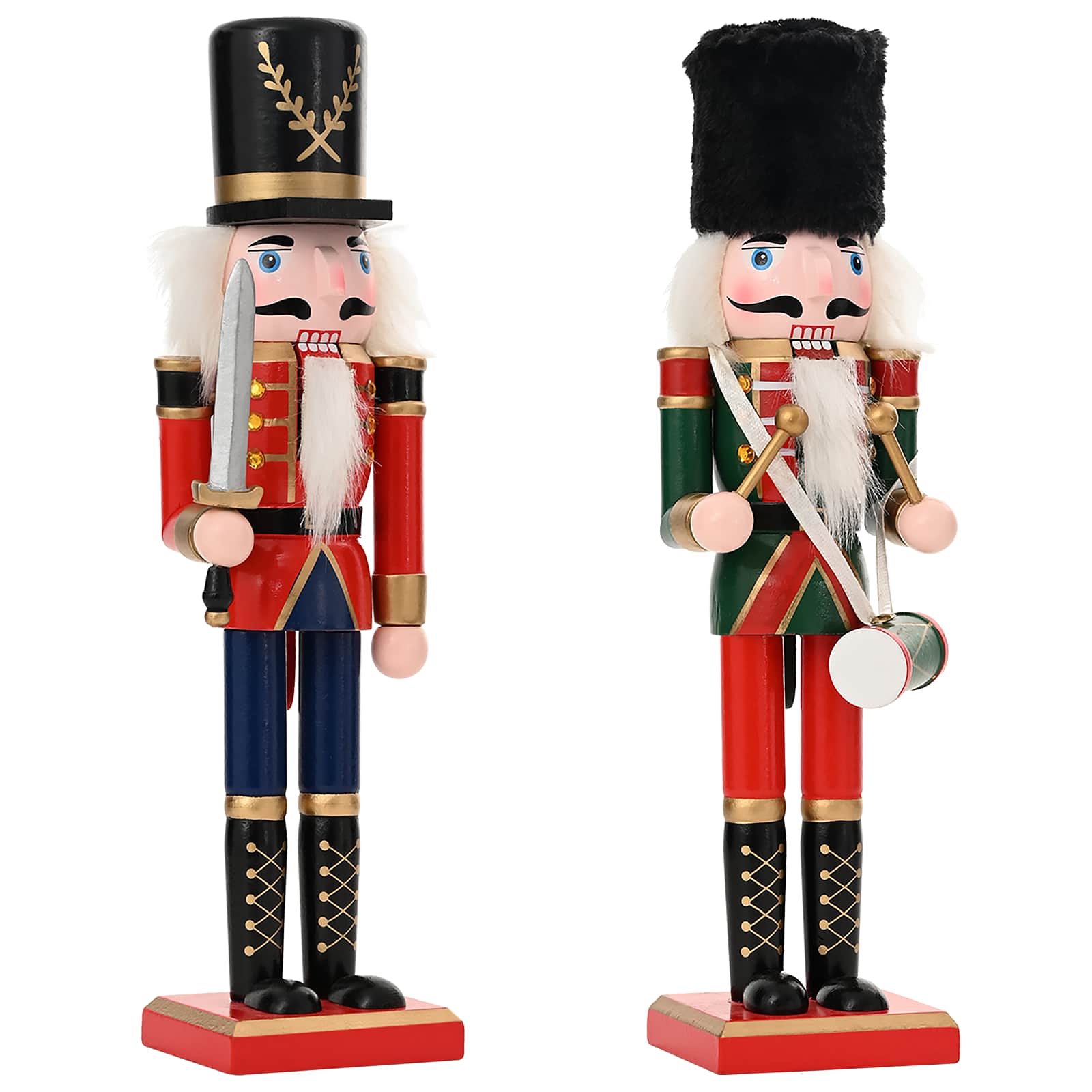 Schiaccianoci di Natale TURKU 2 pz Rosso e Nero 30 cm
