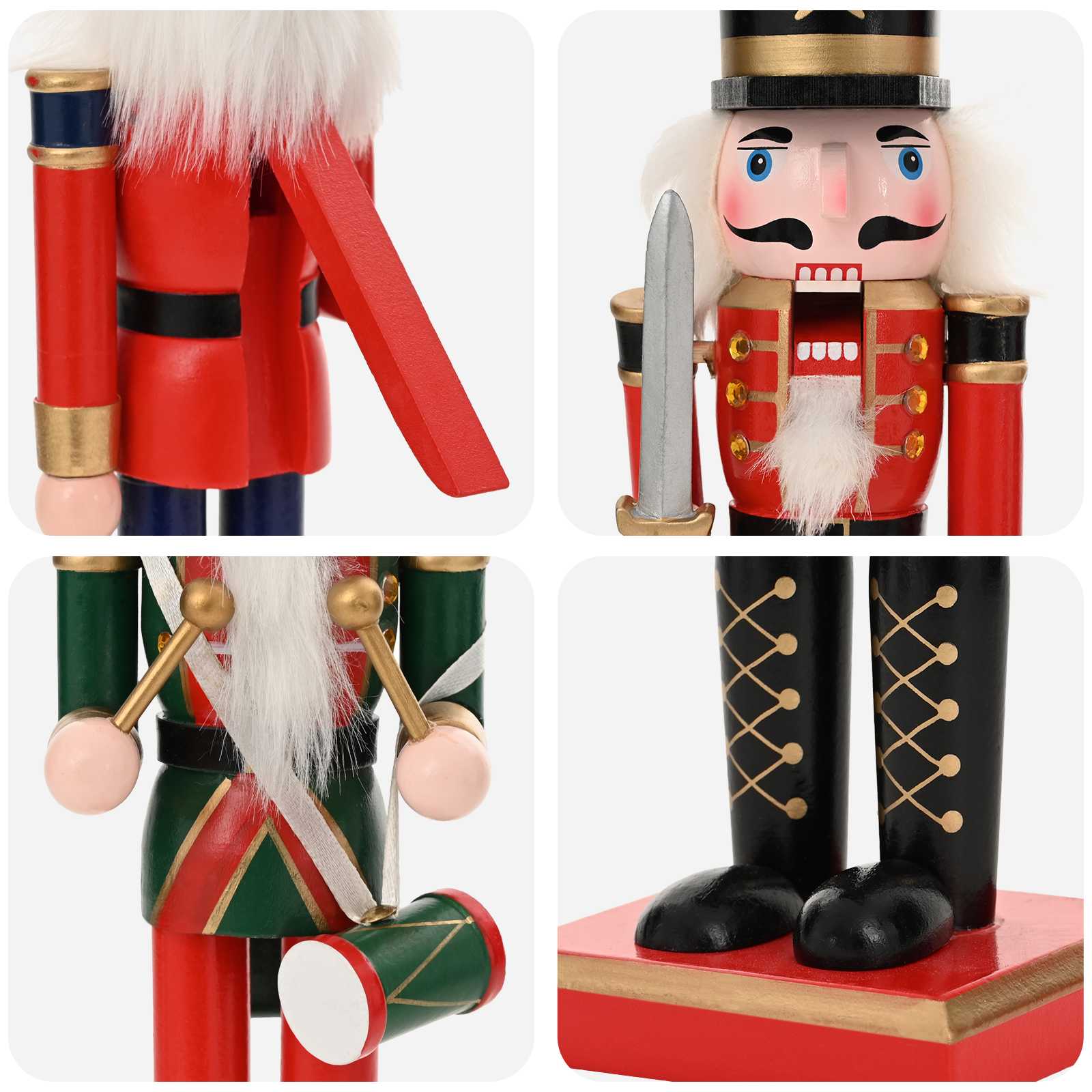 Schiaccianoci di Natale TURKU 2 pz Rosso e Nero 30 cm