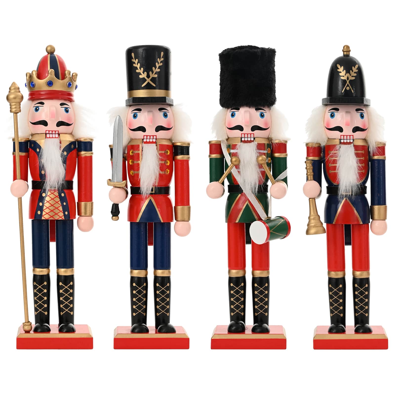 Schiaccianoci di Natale TURKU 4 pz Rosso e Nero 30 cm