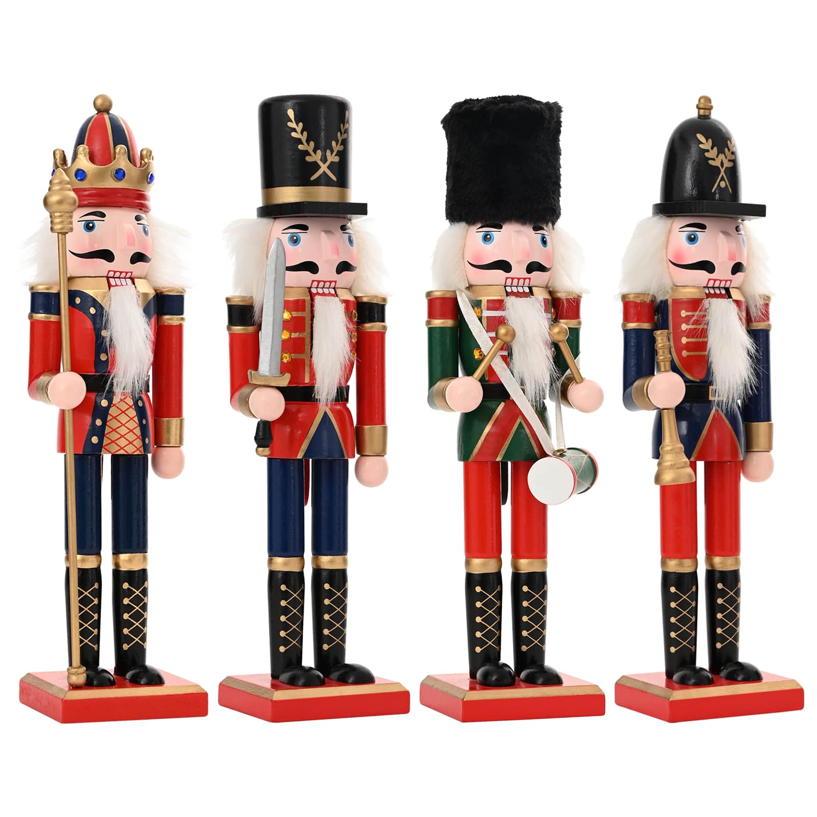 Schiaccianoci di Natale TURKU 4 pz Rosso e Nero 30 cm
