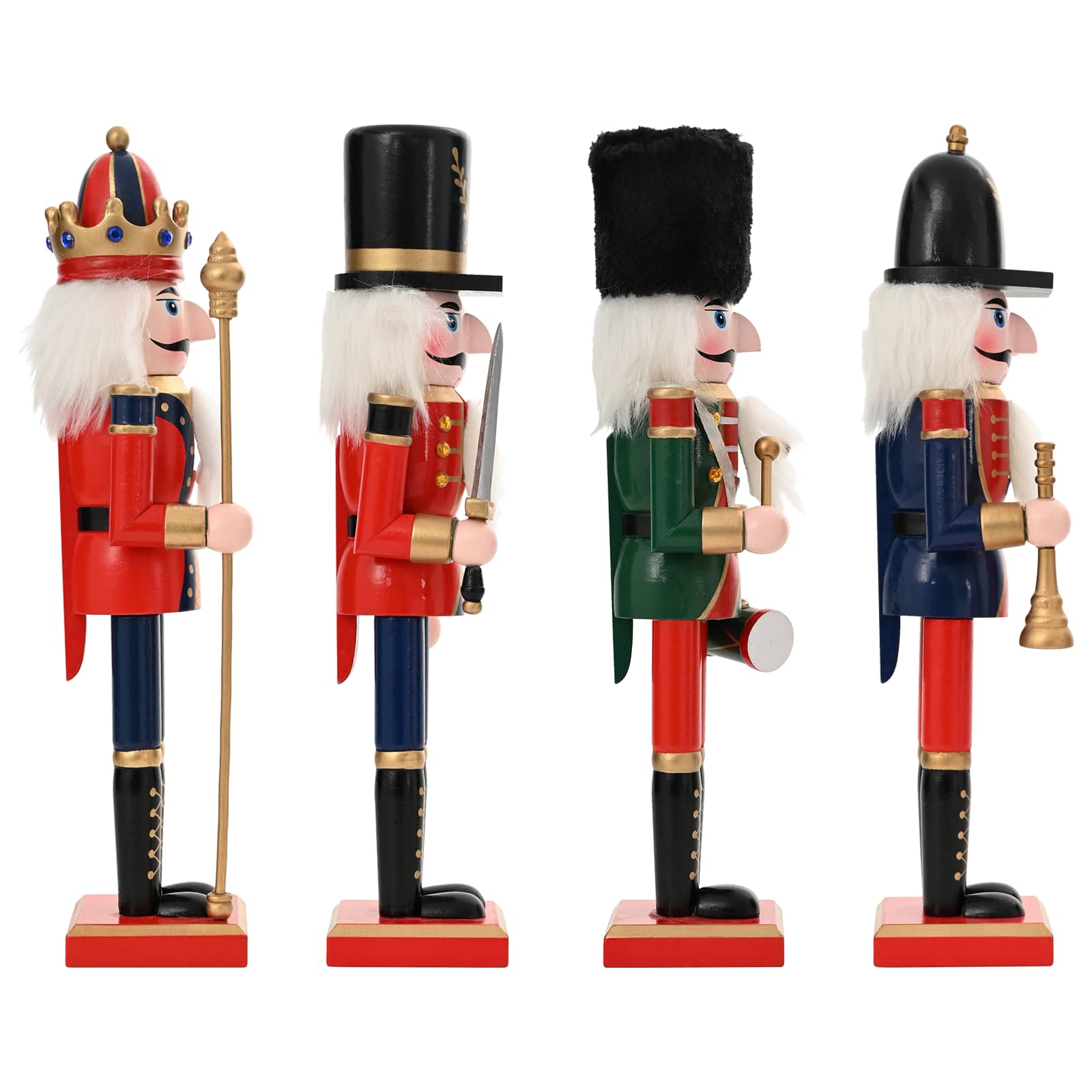 Schiaccianoci di Natale TURKU 4 pz Rosso e Nero 30 cm