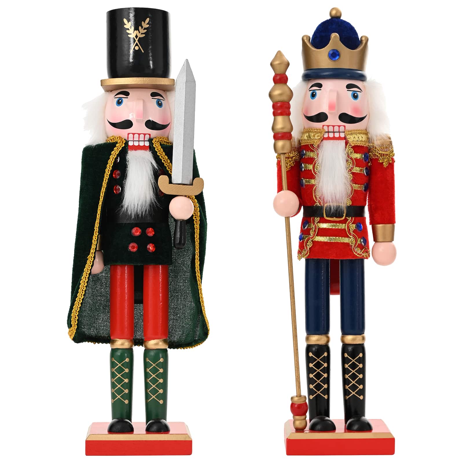 Schiaccianoci di Natale TURKU 2 pz Rosso e Nero 38 cm