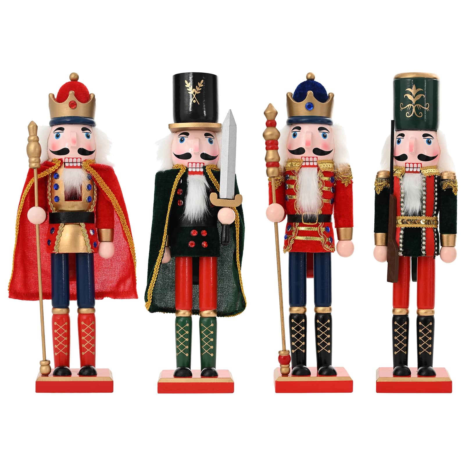 Schiaccianoci di Natale TURKU 4 pz Rosso e Nero 38 cm