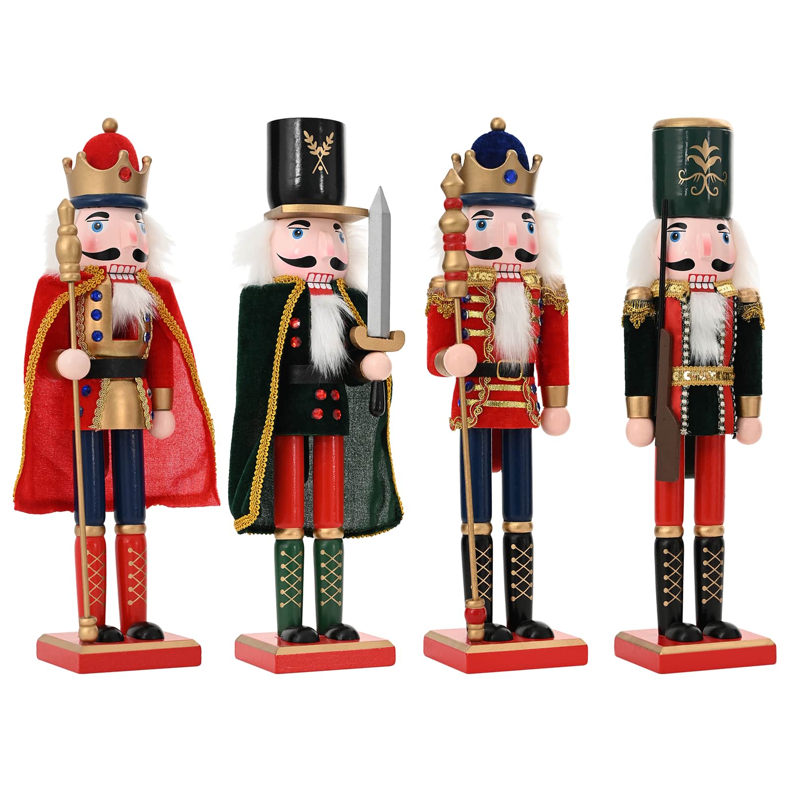 Schiaccianoci di Natale TURKU 4 pz Rosso e Nero 38 cm