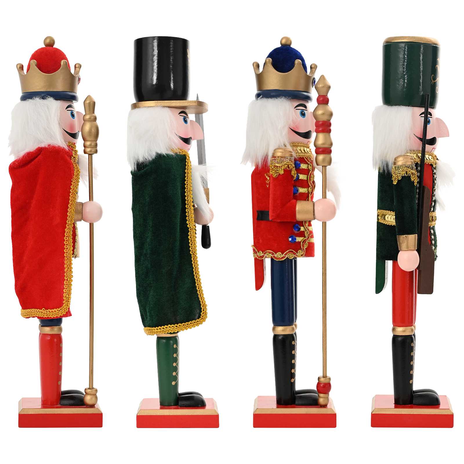 Schiaccianoci di Natale TURKU 4 pz Rosso e Nero 38 cm