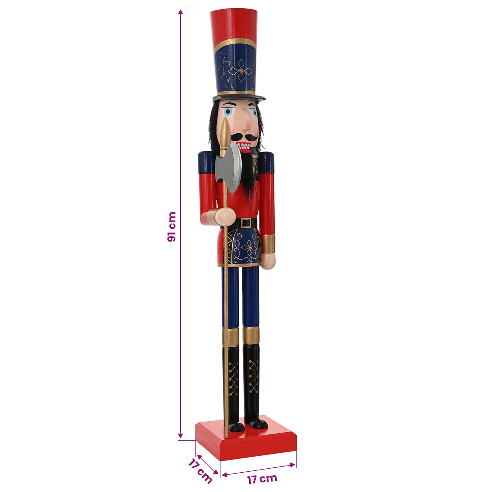 Schiaccianoci di Natale TURKU Rosso e nero 91 cm