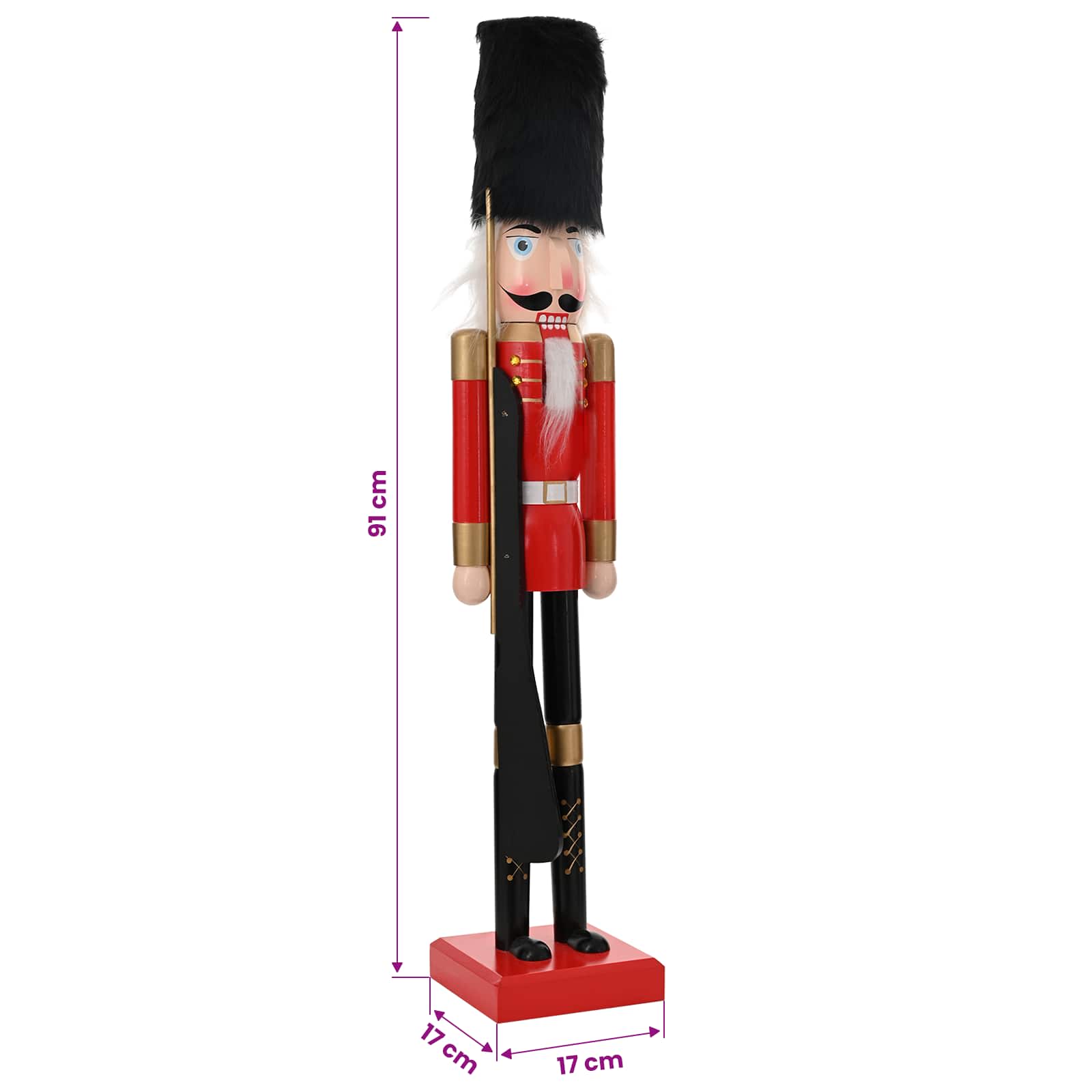 Schiaccianoci di Natale TURKU Rosso e nero 91 cm