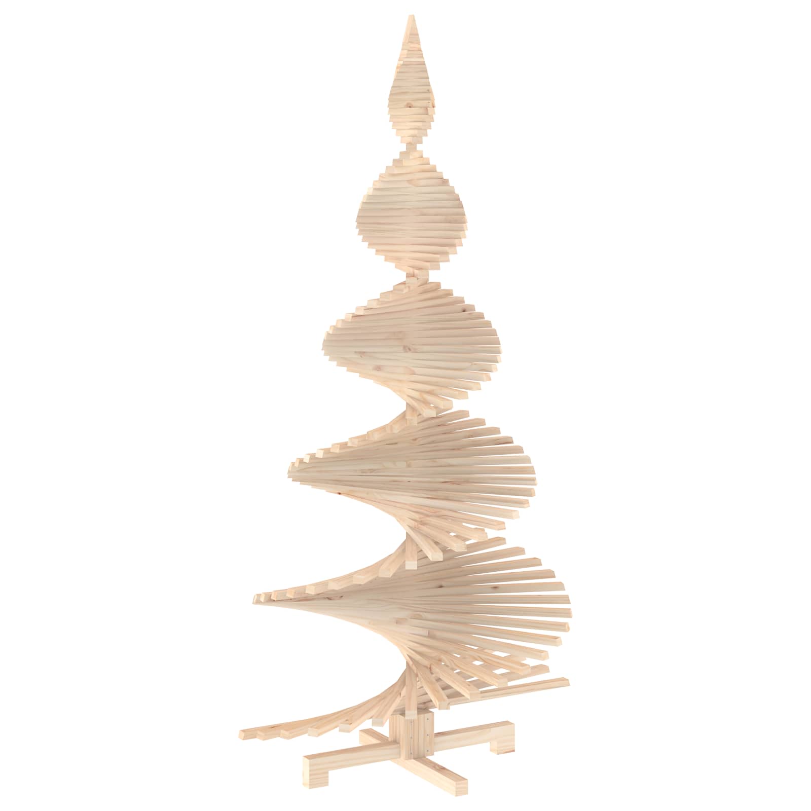 Albero di Natale in legno KOTKA 210 cm Legno Massello di Pino