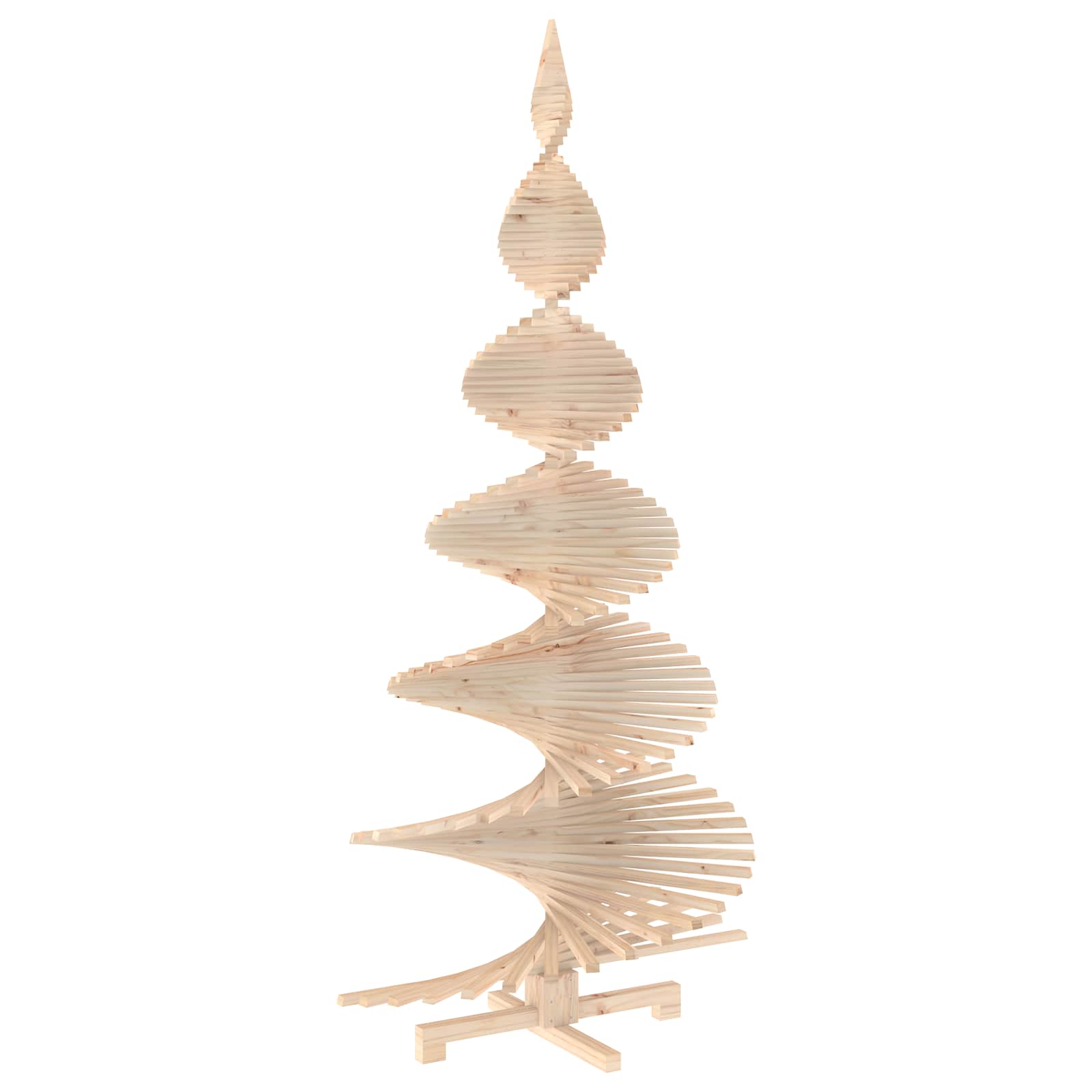 Albero di Natale in legno KOTKA 240 cm Legno Massello di Pino