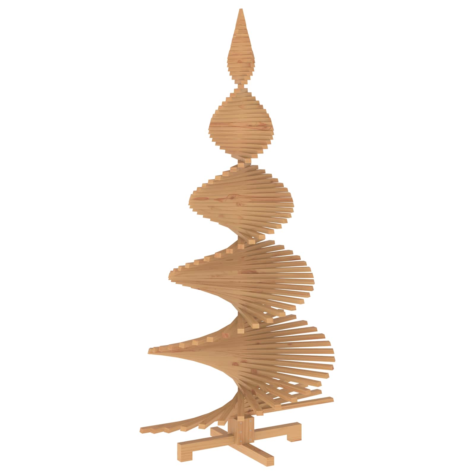 Albero di Natale in legno KOTKA 210 cm Legno Massello di Pino