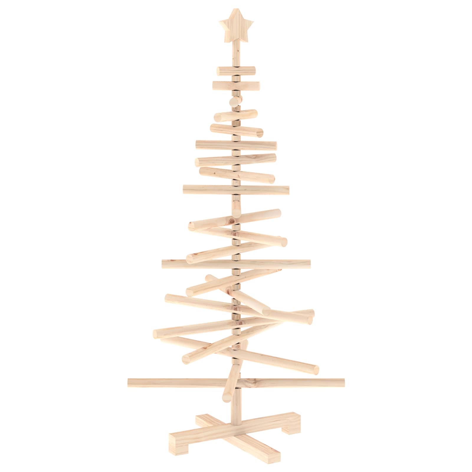 Albero di Natale in legno KOTKA 120 cm Legno Massello di Pino