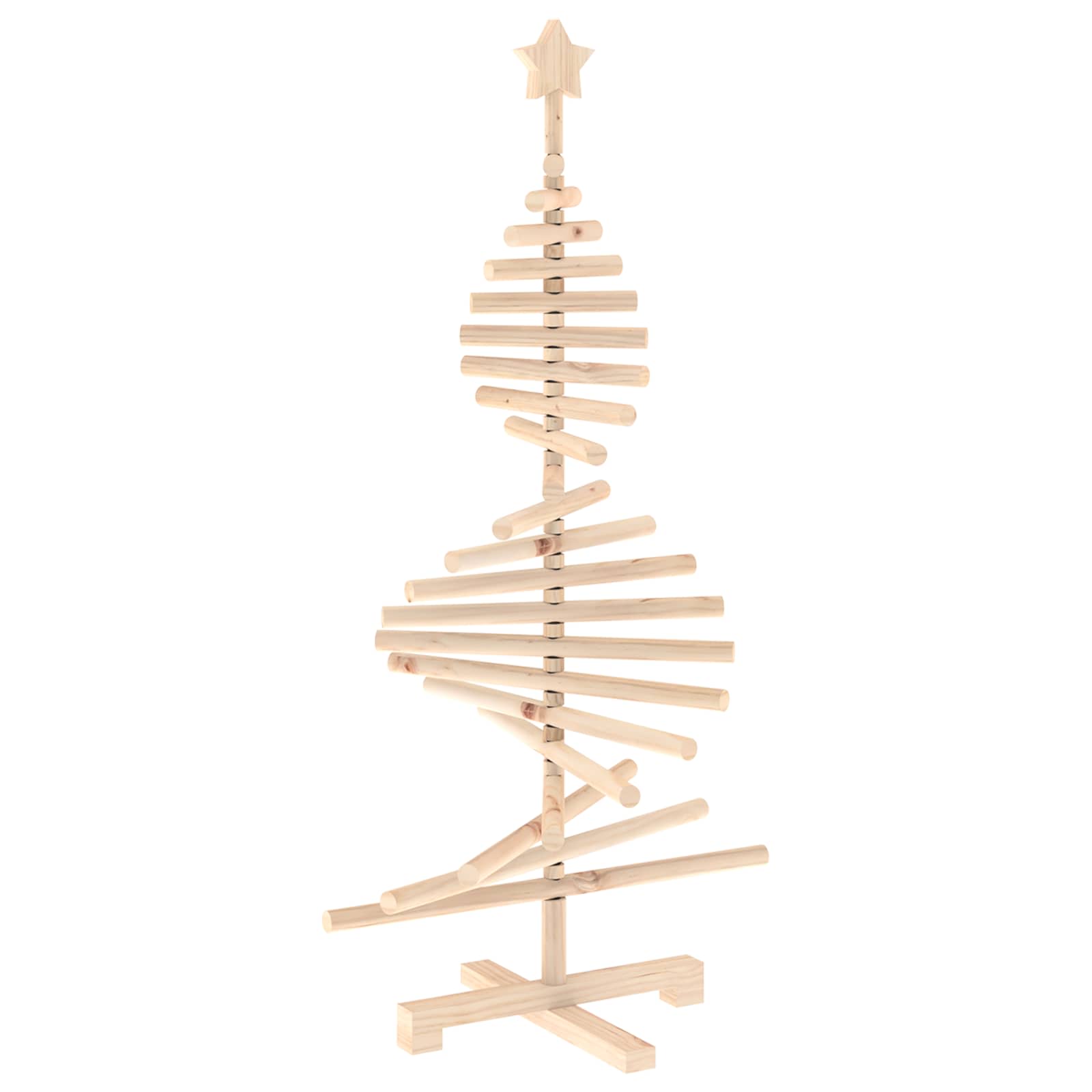 Albero di Natale in legno KOTKA 120 cm Legno Massello di Pino