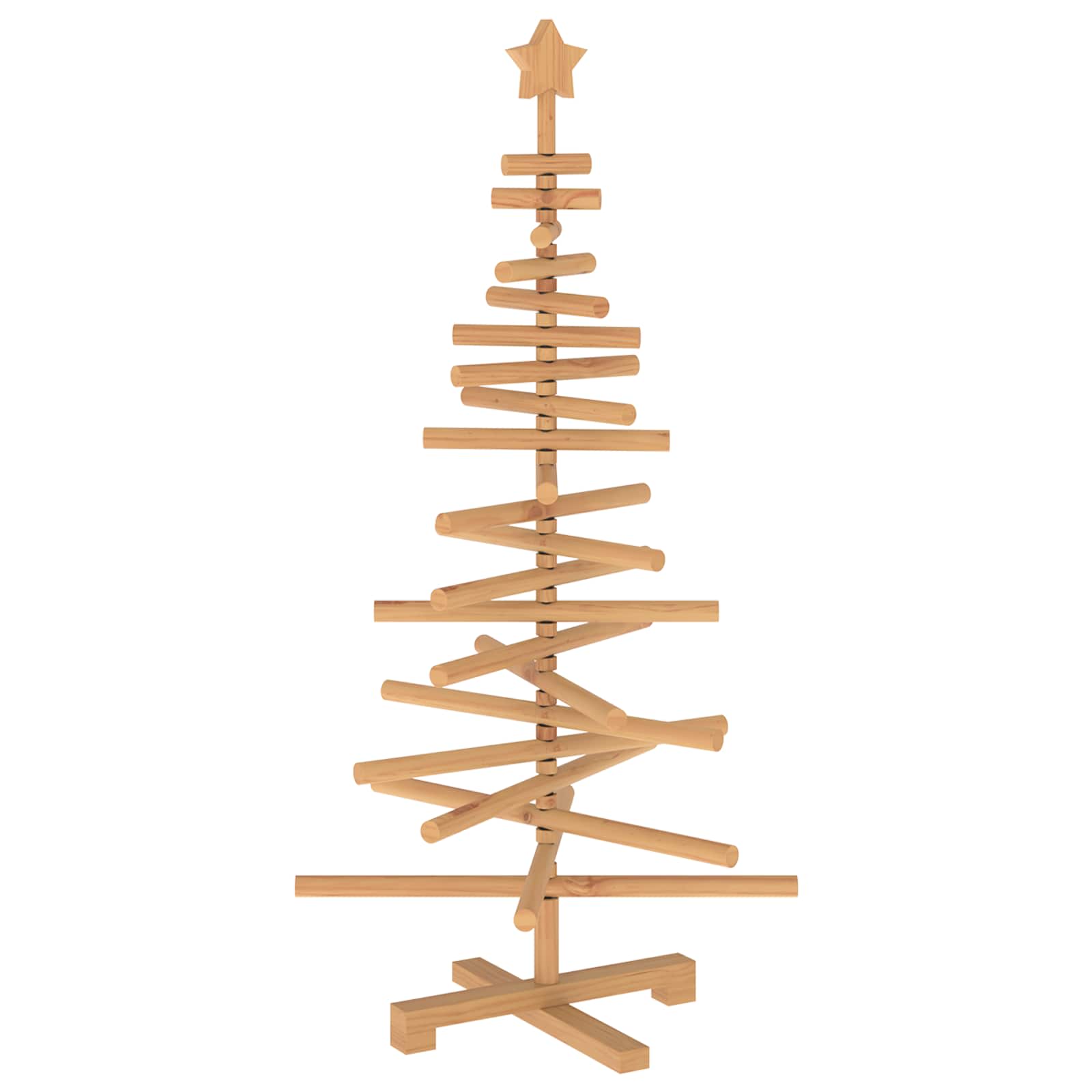 Albero di Natale in legno KOTKA 120 cm Legno Massello di Pino