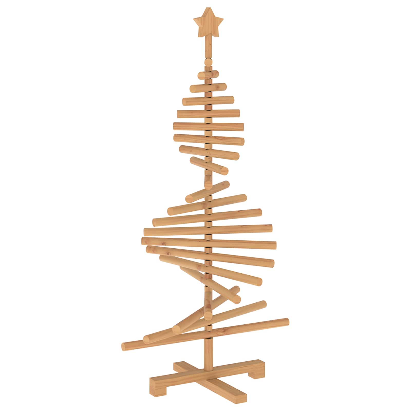 Albero di Natale in legno KOTKA 120 cm Legno Massello di Pino