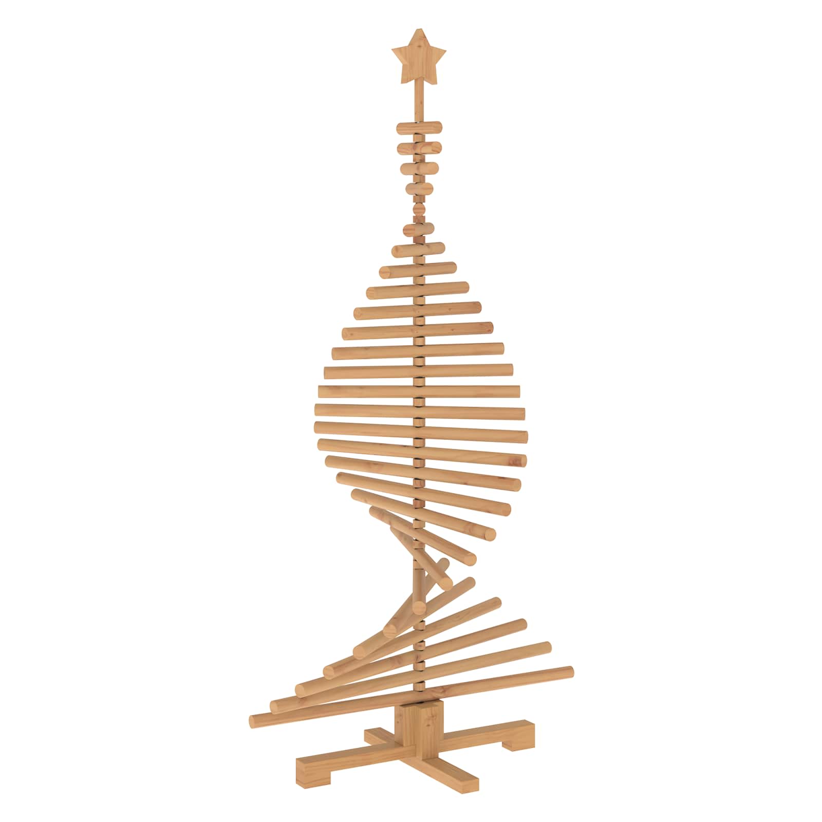 Albero di Natale in legno KOTKA 150 cm Legno Massello di Pino