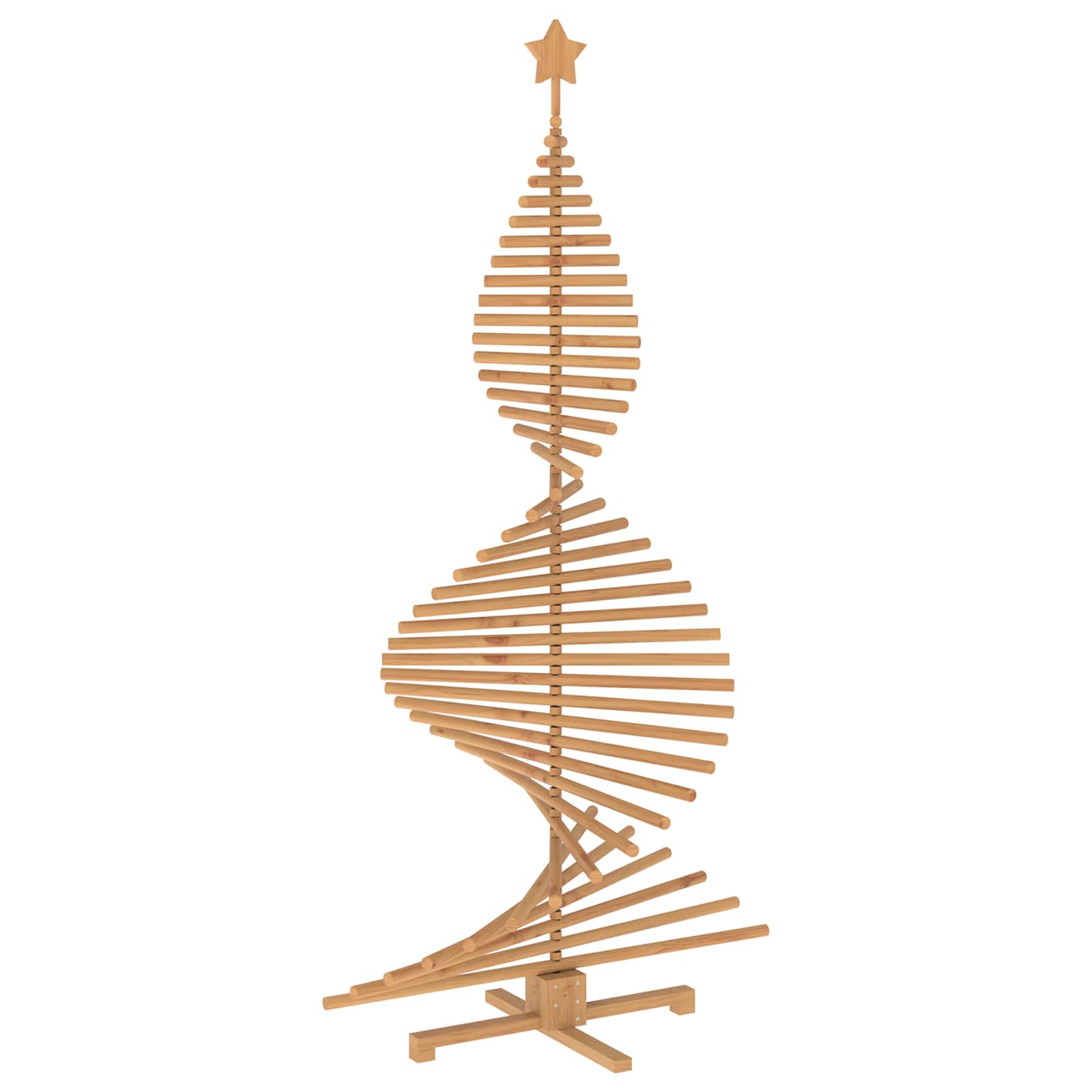 Albero di Natale in legno KOTKA 210 cm Legno Massello di Pino