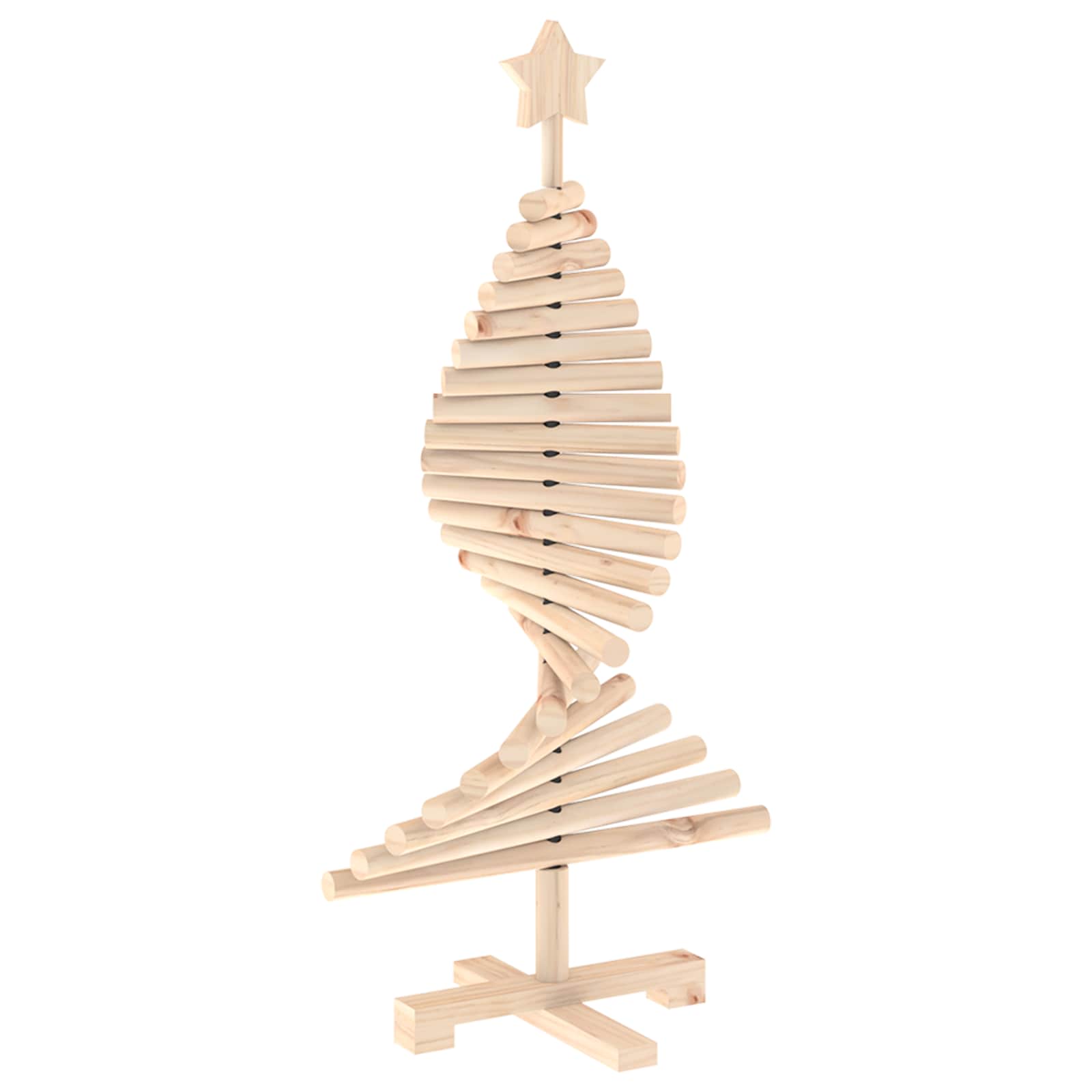Albero di Natale in legno KOTKA 90 cm Legno Massello di Pino