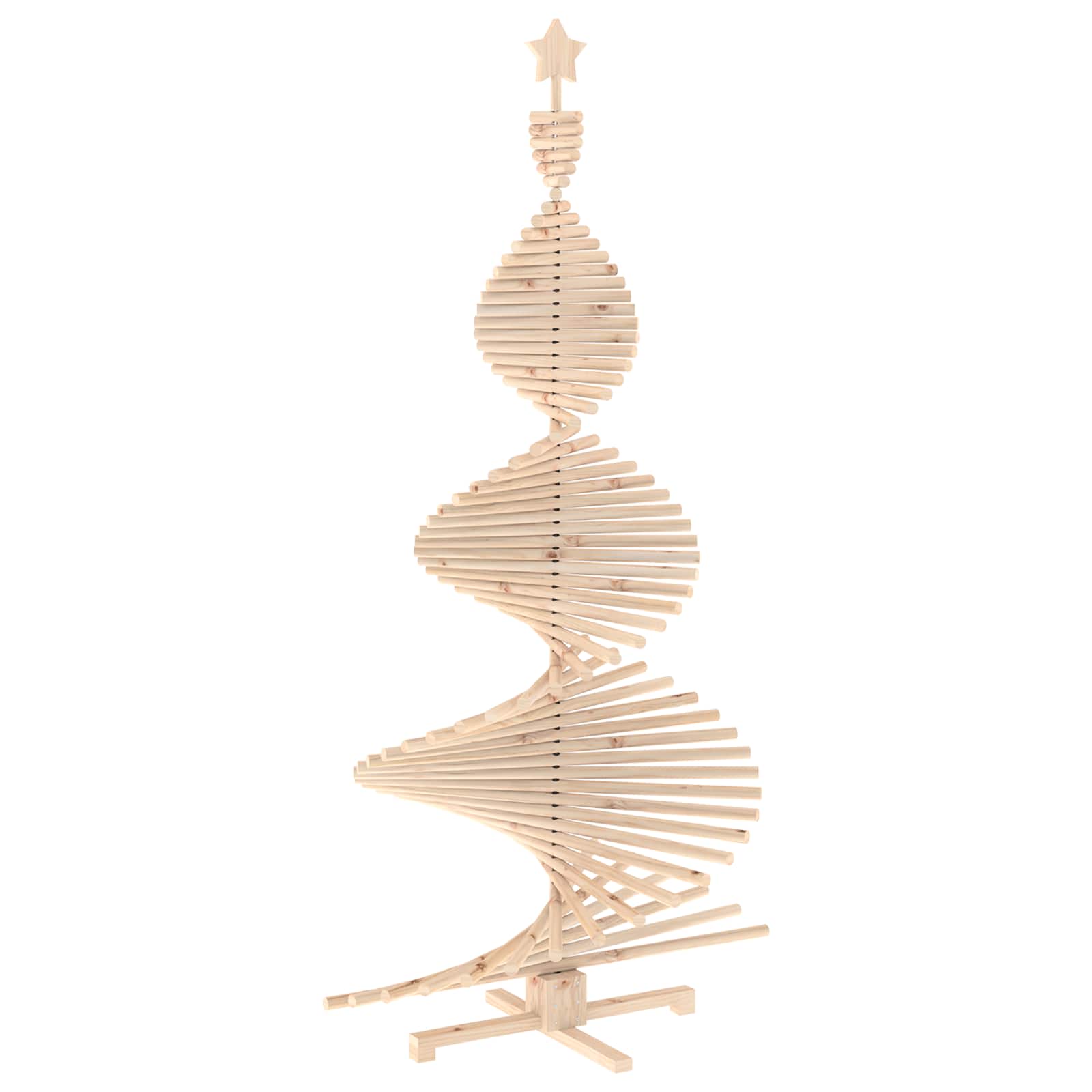 Albero di Natale in legno KOTKA 210 cm Legno Massello di Pino