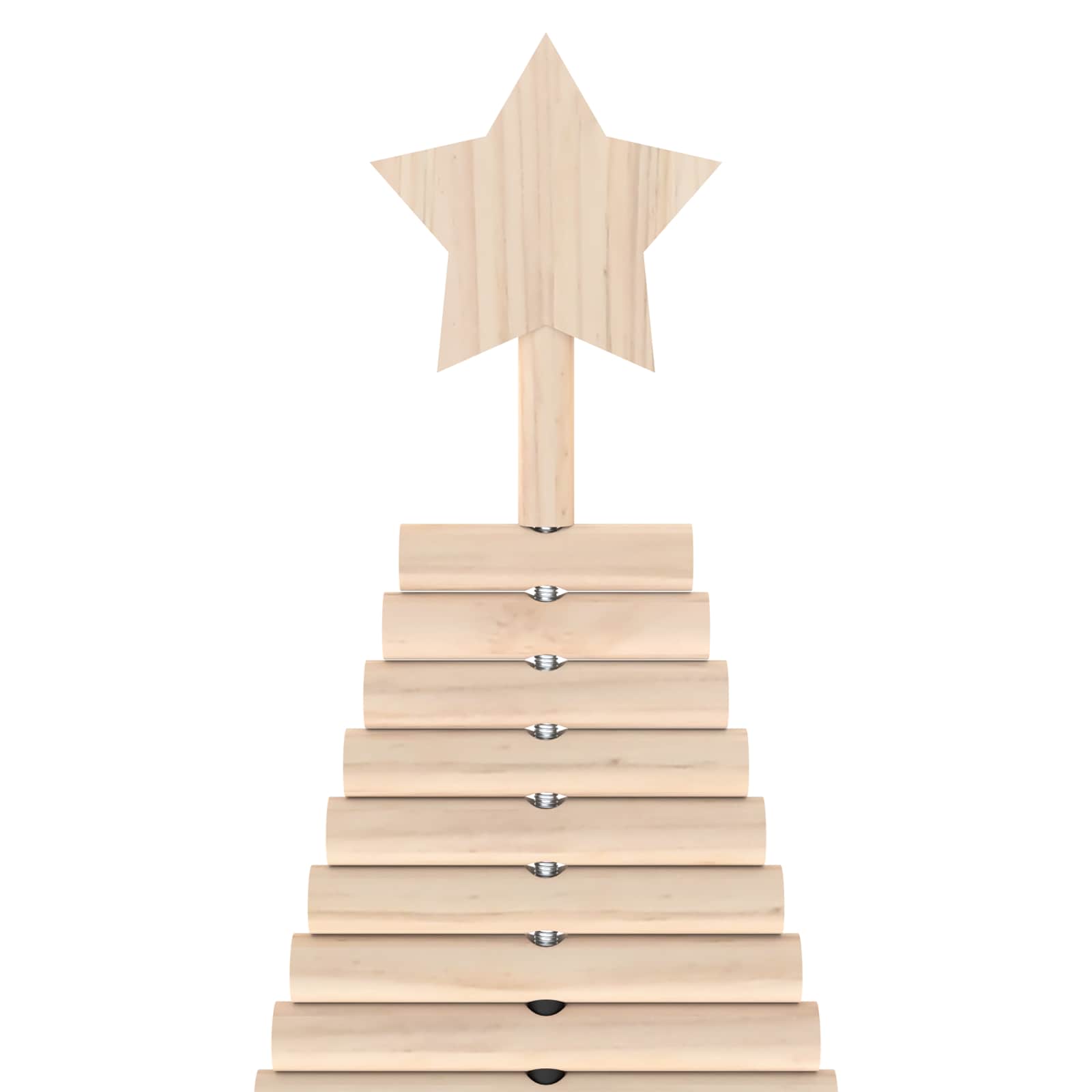 Albero di Natale in legno KOTKA 210 cm Legno Massello di Pino
