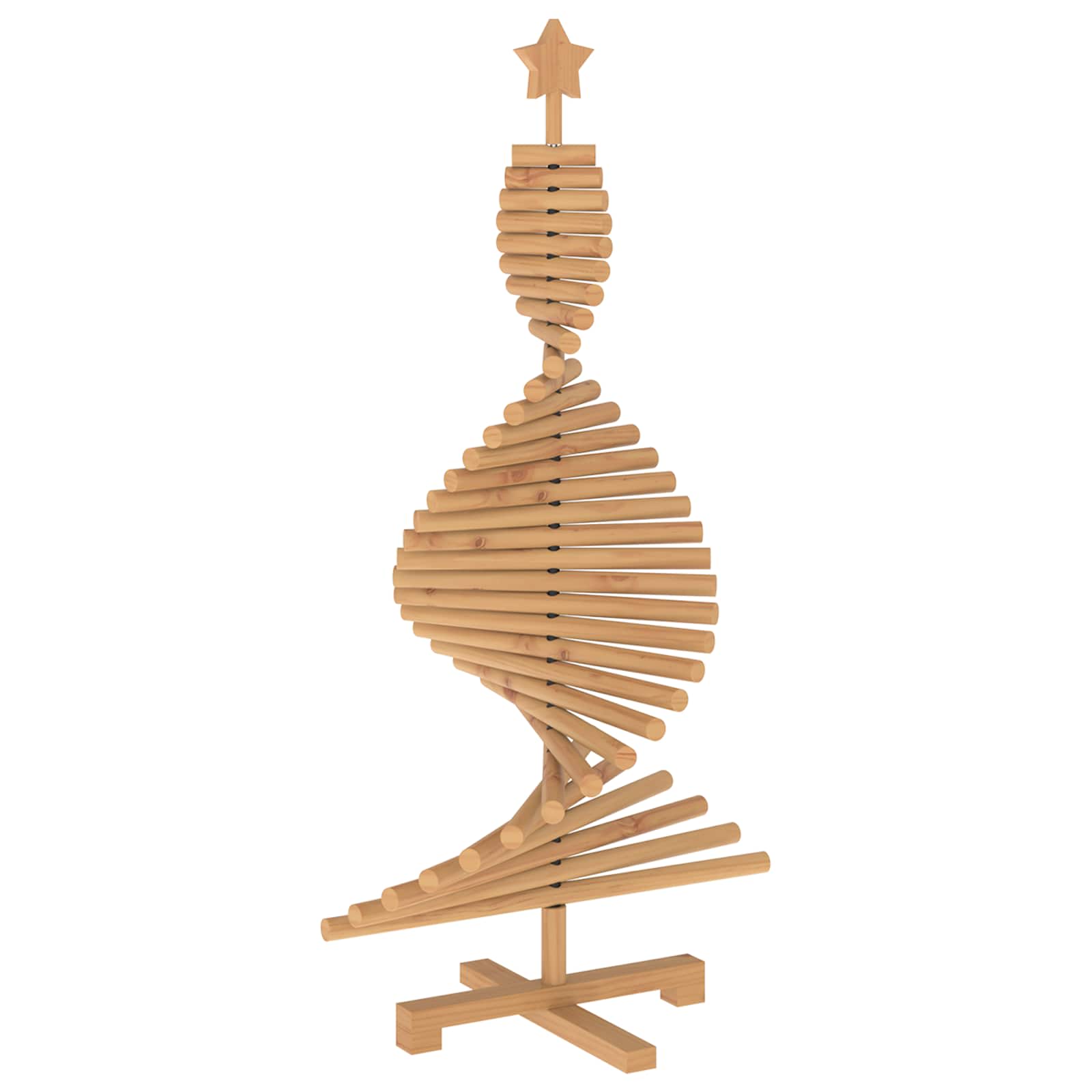 Albero di Natale in legno KOTKA 120 cm Legno Massello di Pino